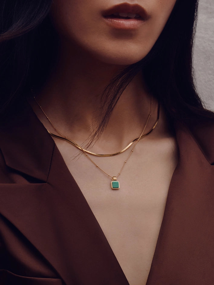 gold necklace layering set