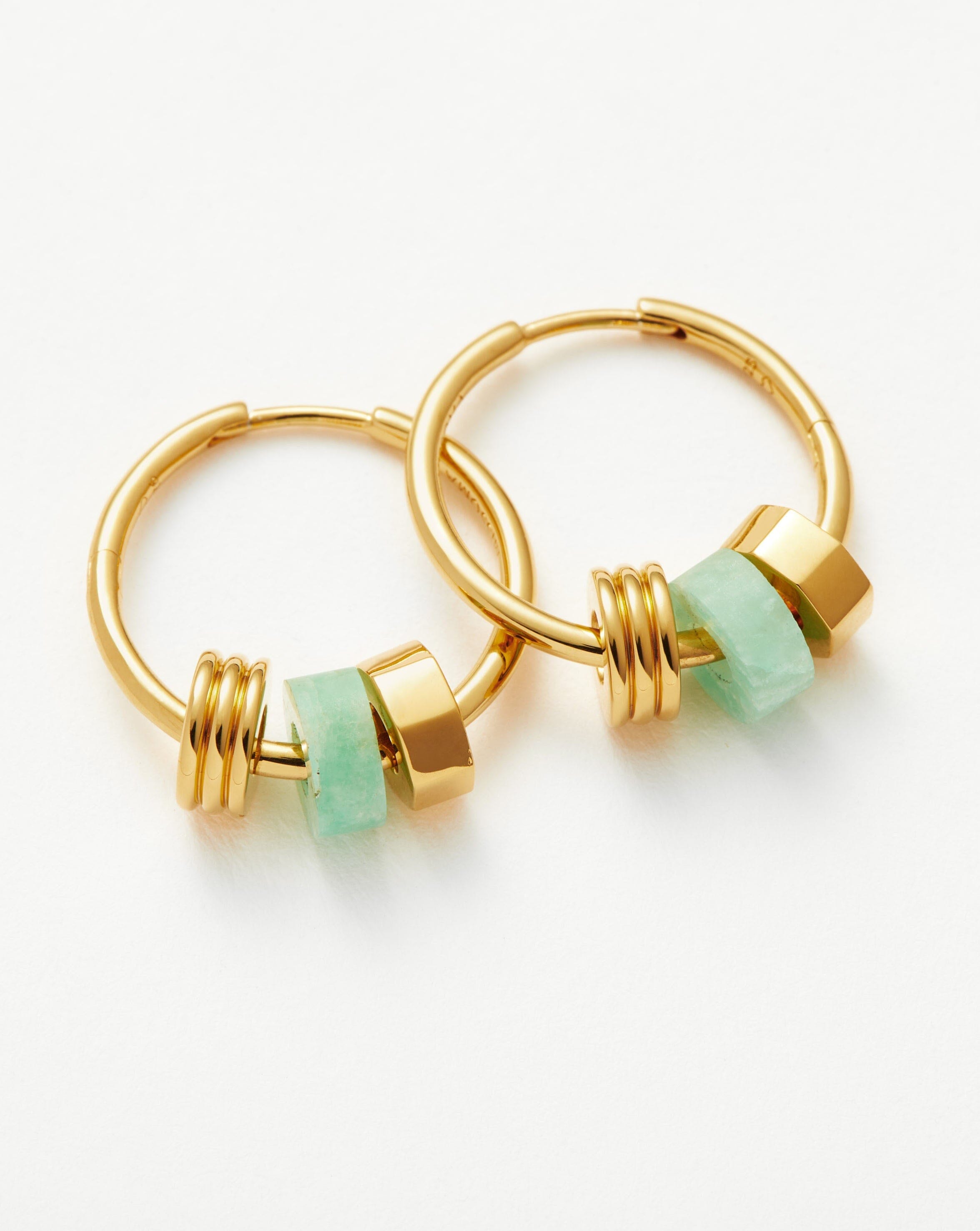 Abacus Beaded Small Charm Hoop Earrings | 18ct Recycled Gold Vermeil on Recycled Sterling Silver Earrings Missoma 