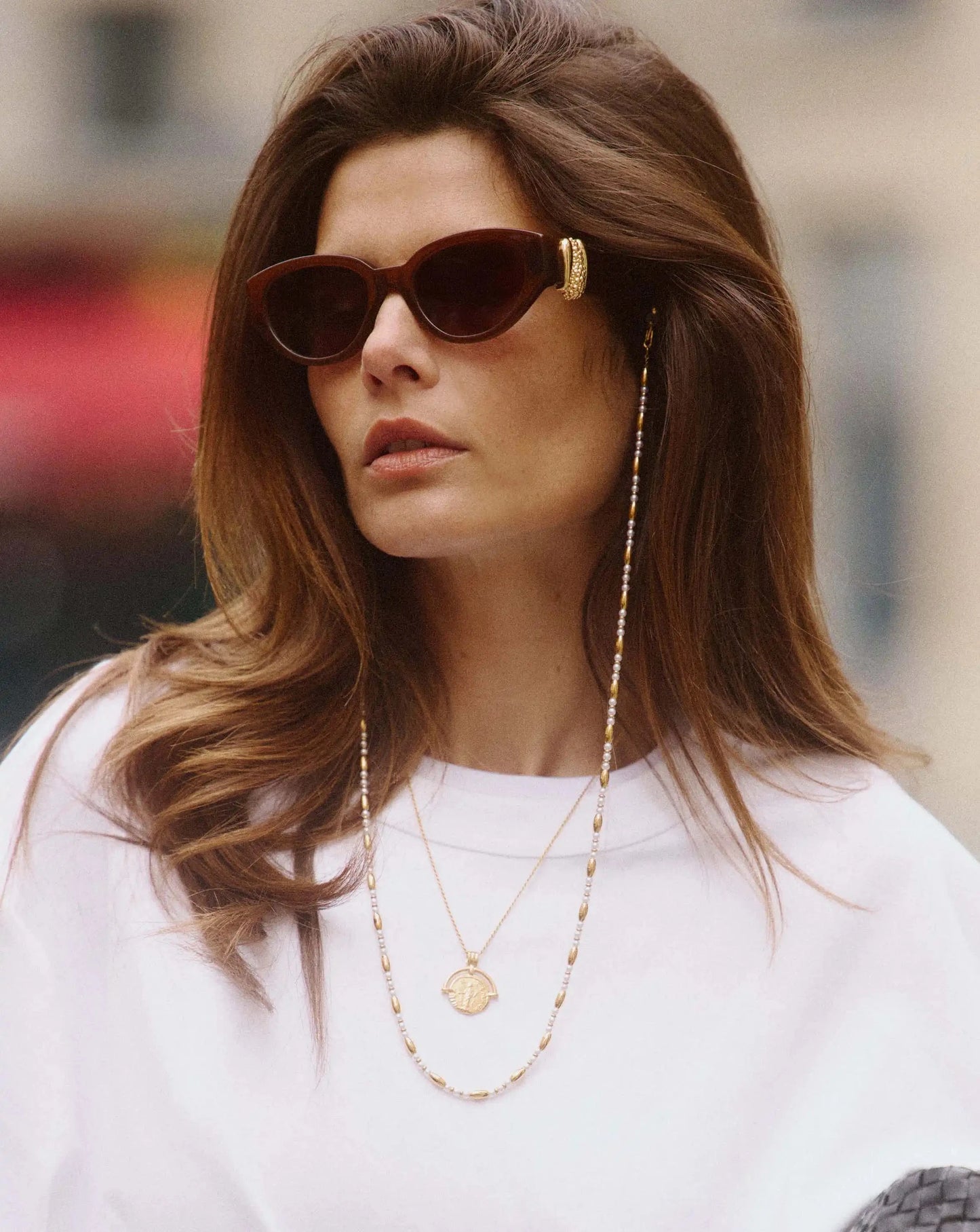 Alyssa Sunglasses Chain | 18ct Gold Plated/Pearl Accessories Missoma