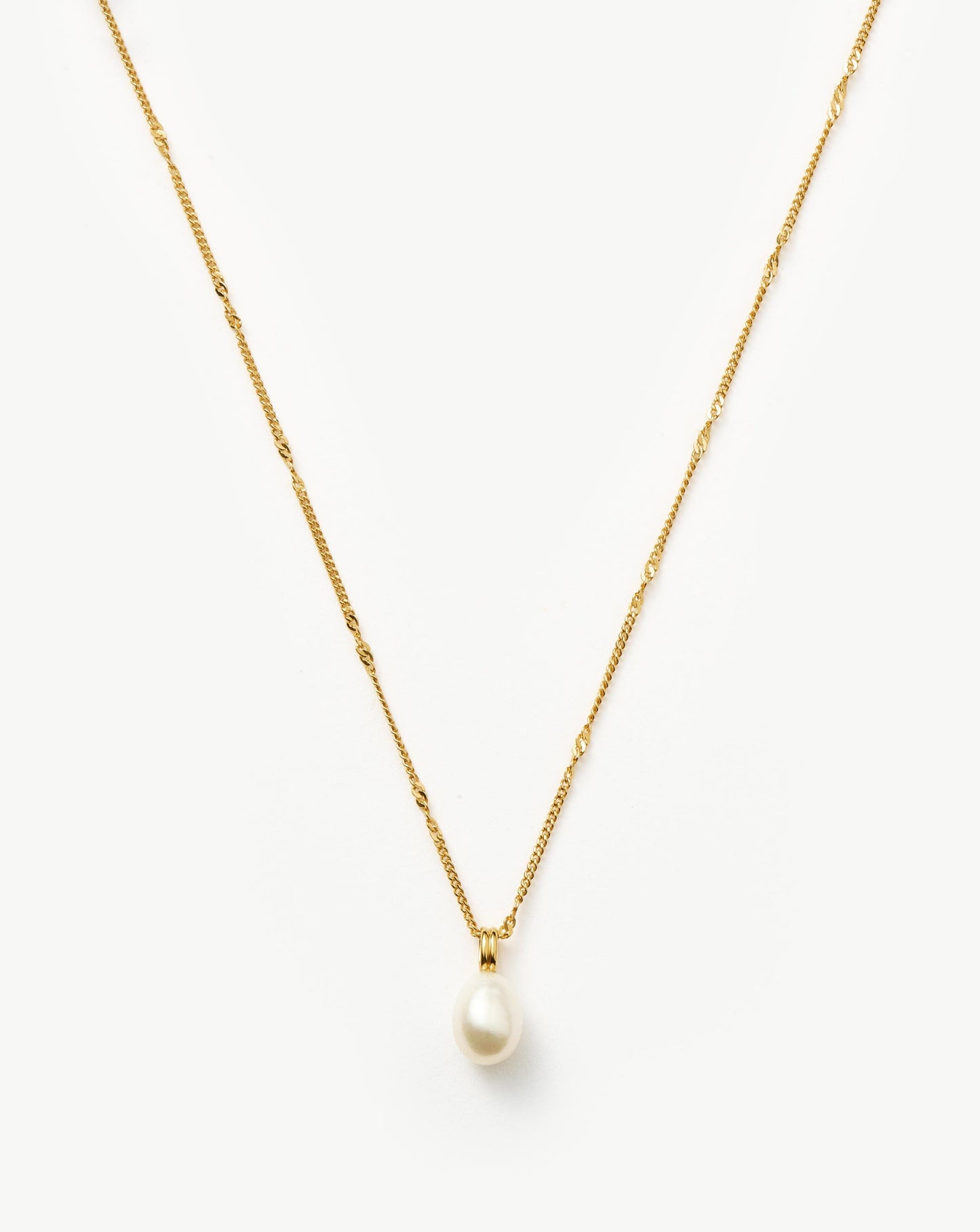 Baroque Pearl Twisted Chain Necklace | 18ct Gold Plated Vermeil/Pearl Necklaces Missoma