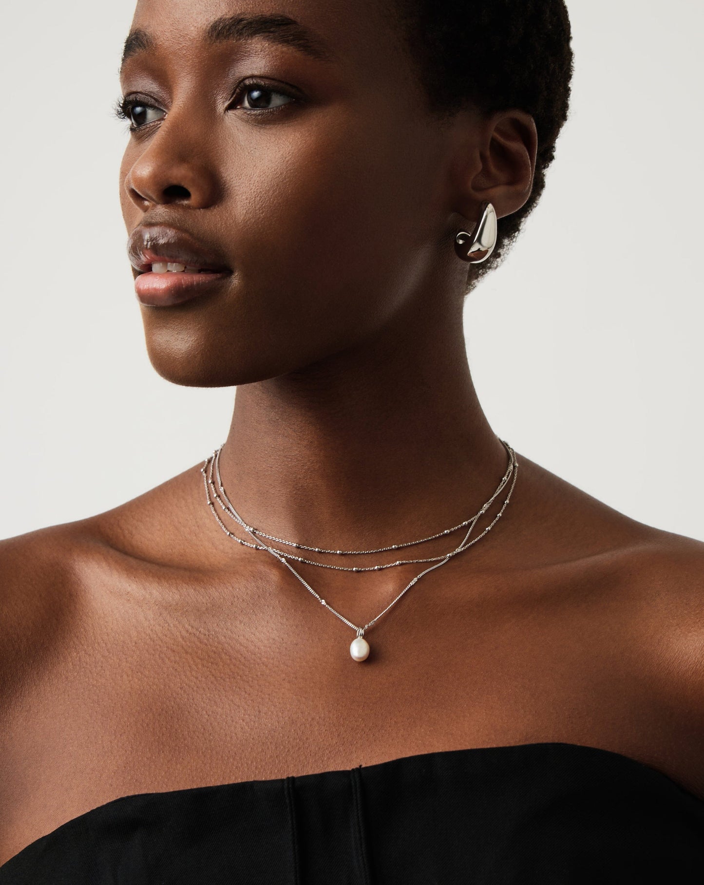 Baroque Pearl Twisted Chain Necklace | Sterling Silver/Freshwater Baroque Pearl Necklaces Missoma