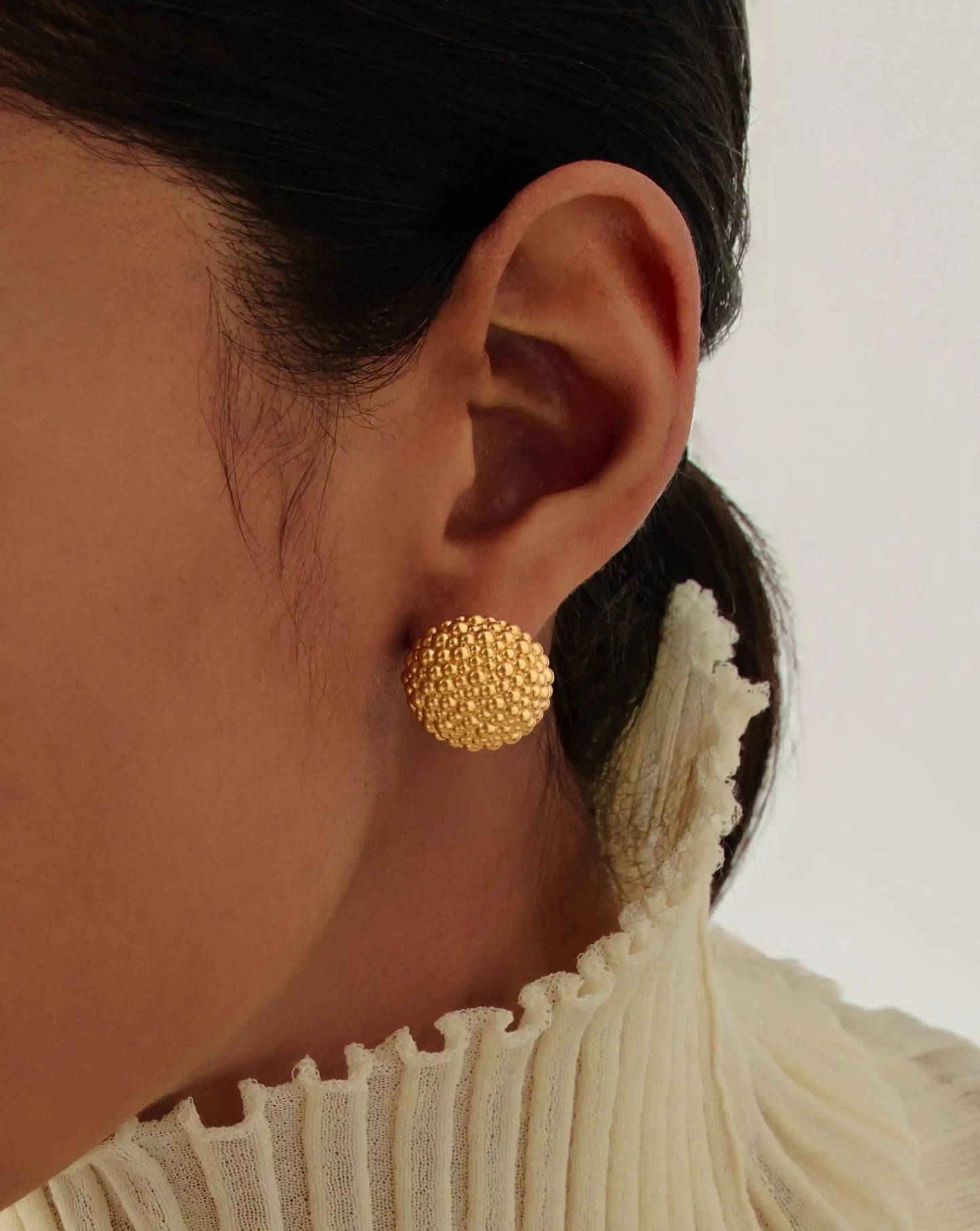 Baya Dome Stud Earrings | 18ct Gold Plated Earrings Missoma