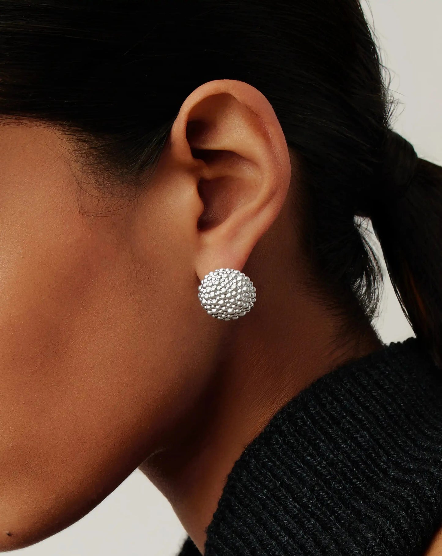 Baya Dome Stud Earrings | Silver Plated Earrings Missoma
