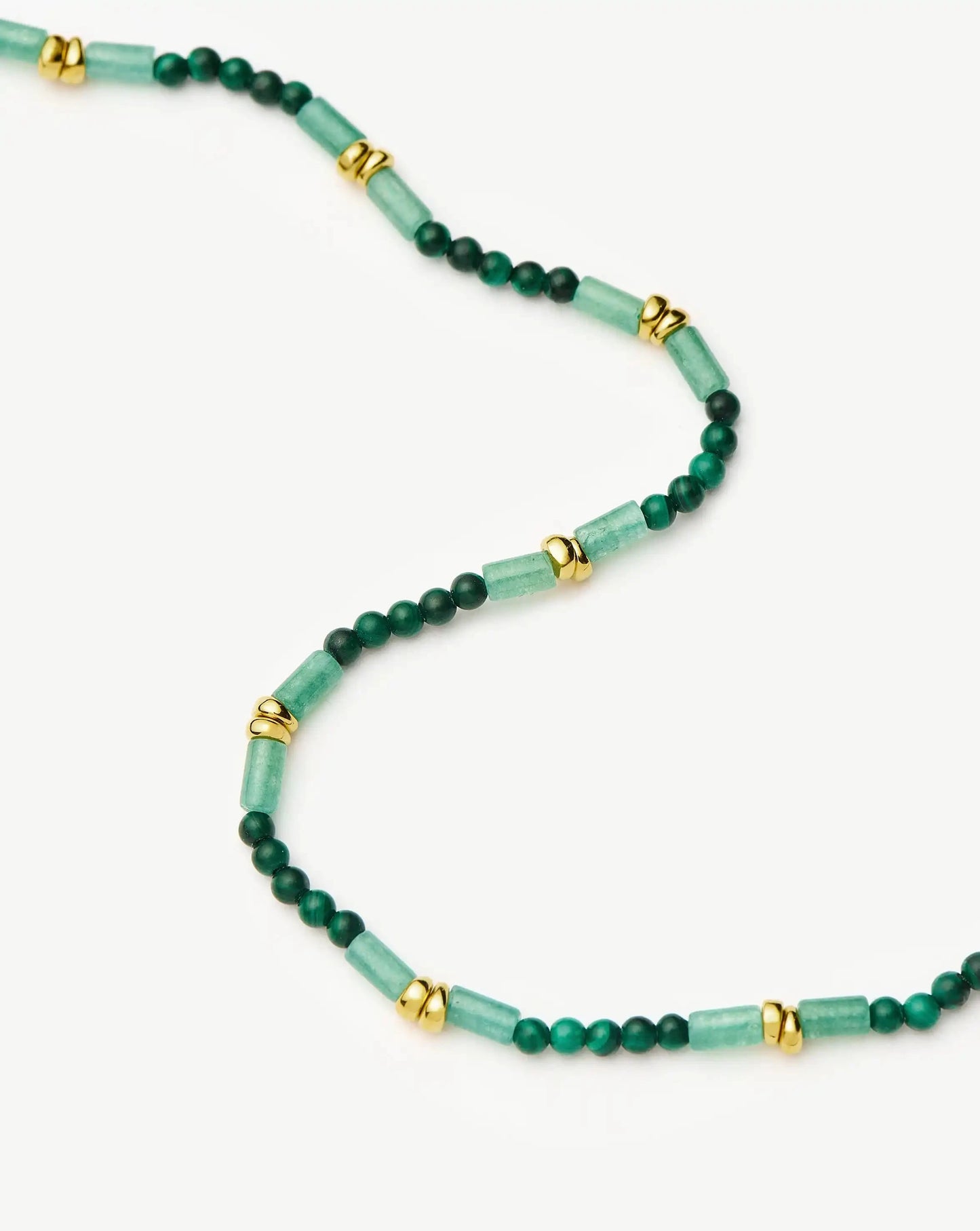 Beaded Gemstone Choker | 18ct Gold Plated/Mojito Green Necklaces Missoma