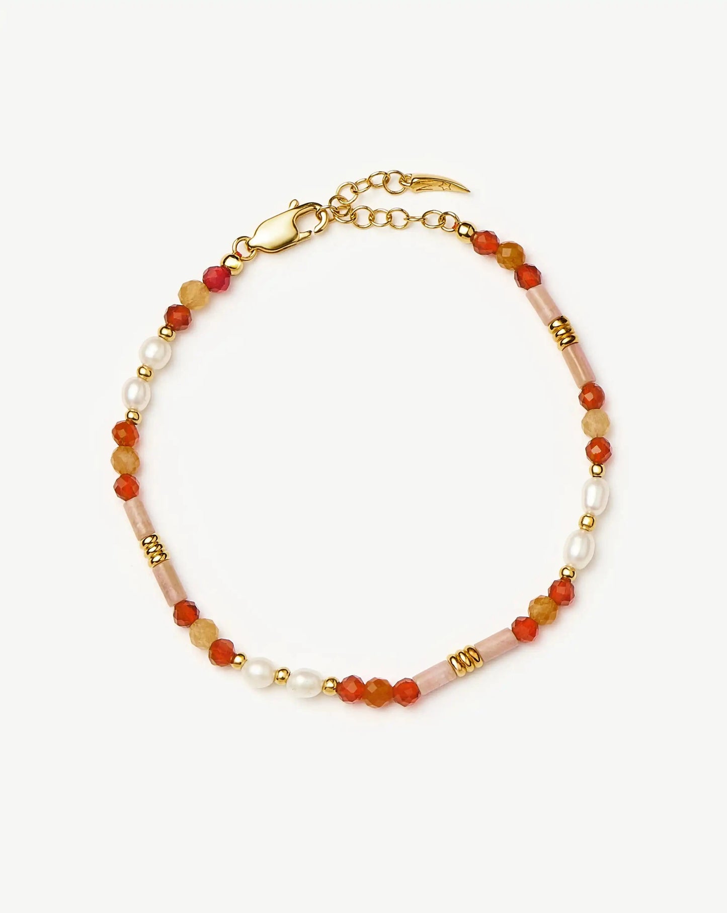 Beaded Gemstone & Pearl Bracelet | 18ct Gold Plated/Paloma Pink Bracelets Missoma