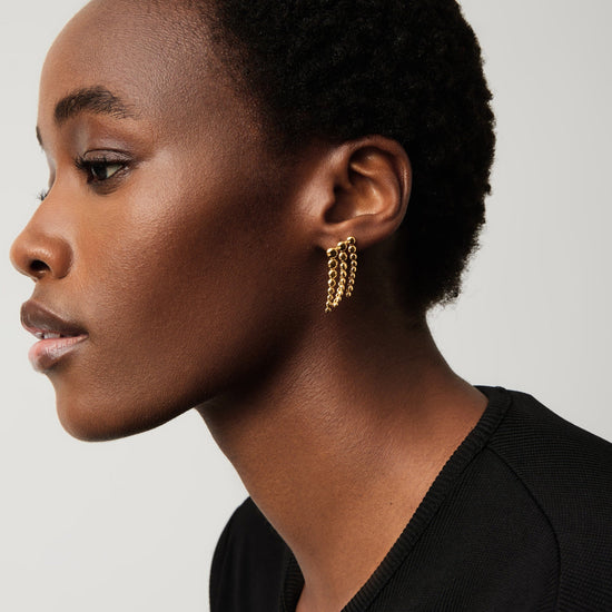 Beaded Waterfall Drop Earrings | 18ct Gold Vermeil Earrings Missoma