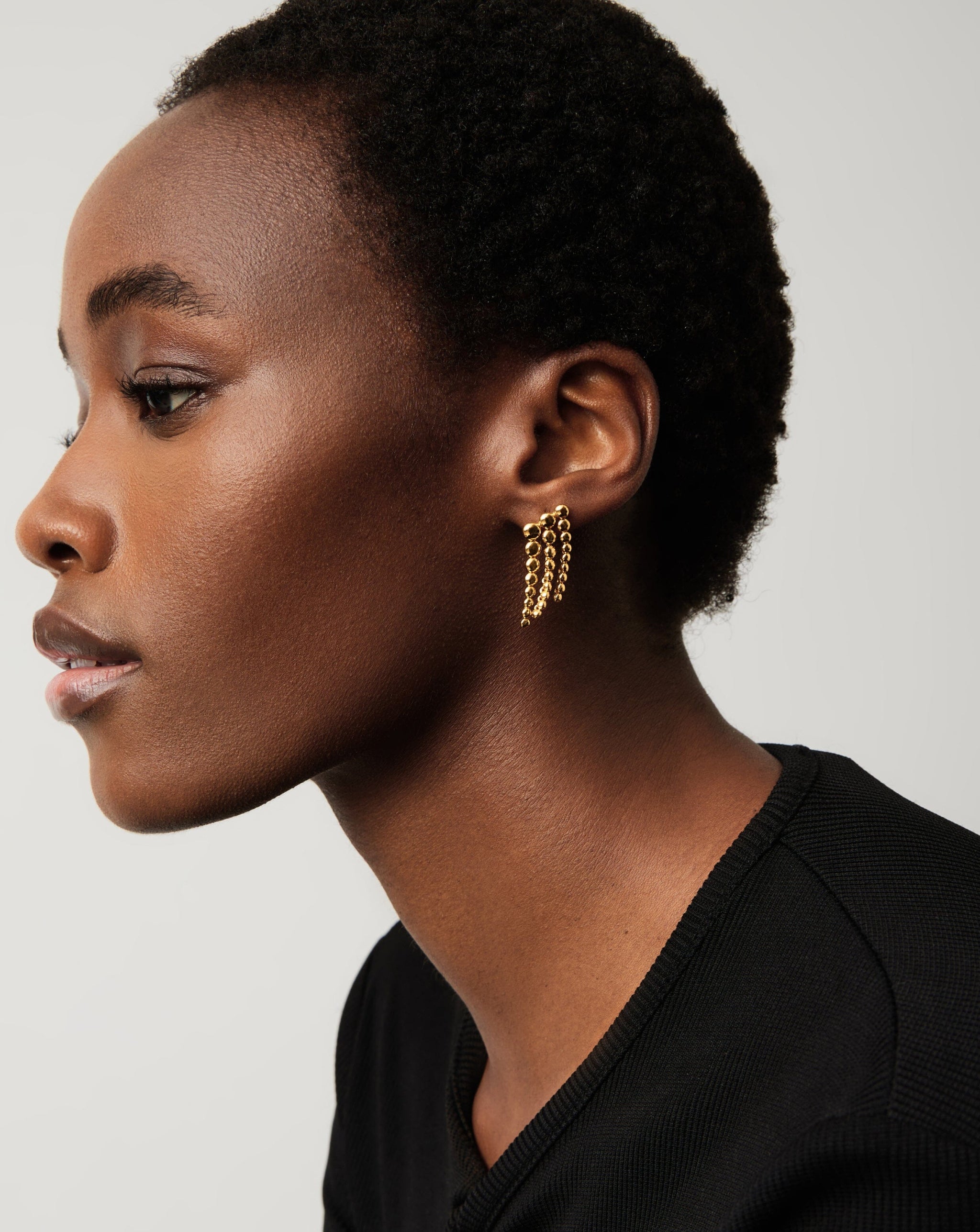 Beaded Waterfall Drop Earrings | 18ct Gold Vermeil Earrings Missoma