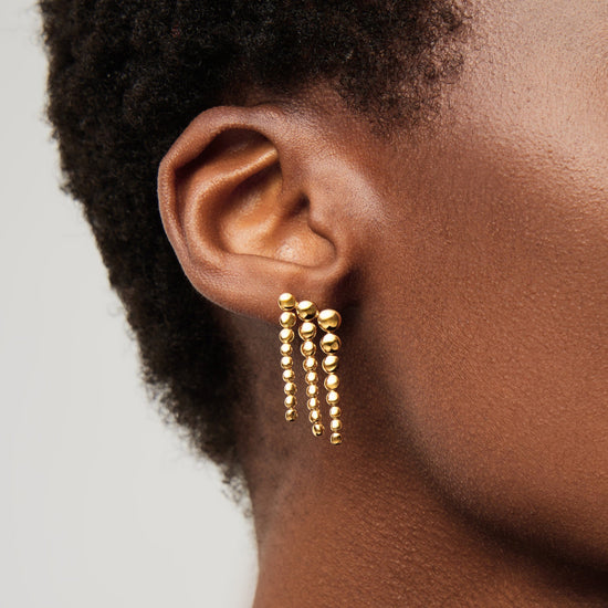 Beaded Waterfall Drop Earrings | 18ct Gold Vermeil Earrings Missoma