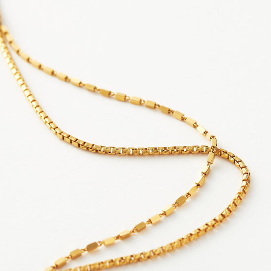 Box Link Double Chain Necklace | 18ct Gold Plated Vermeil Necklaces Missoma