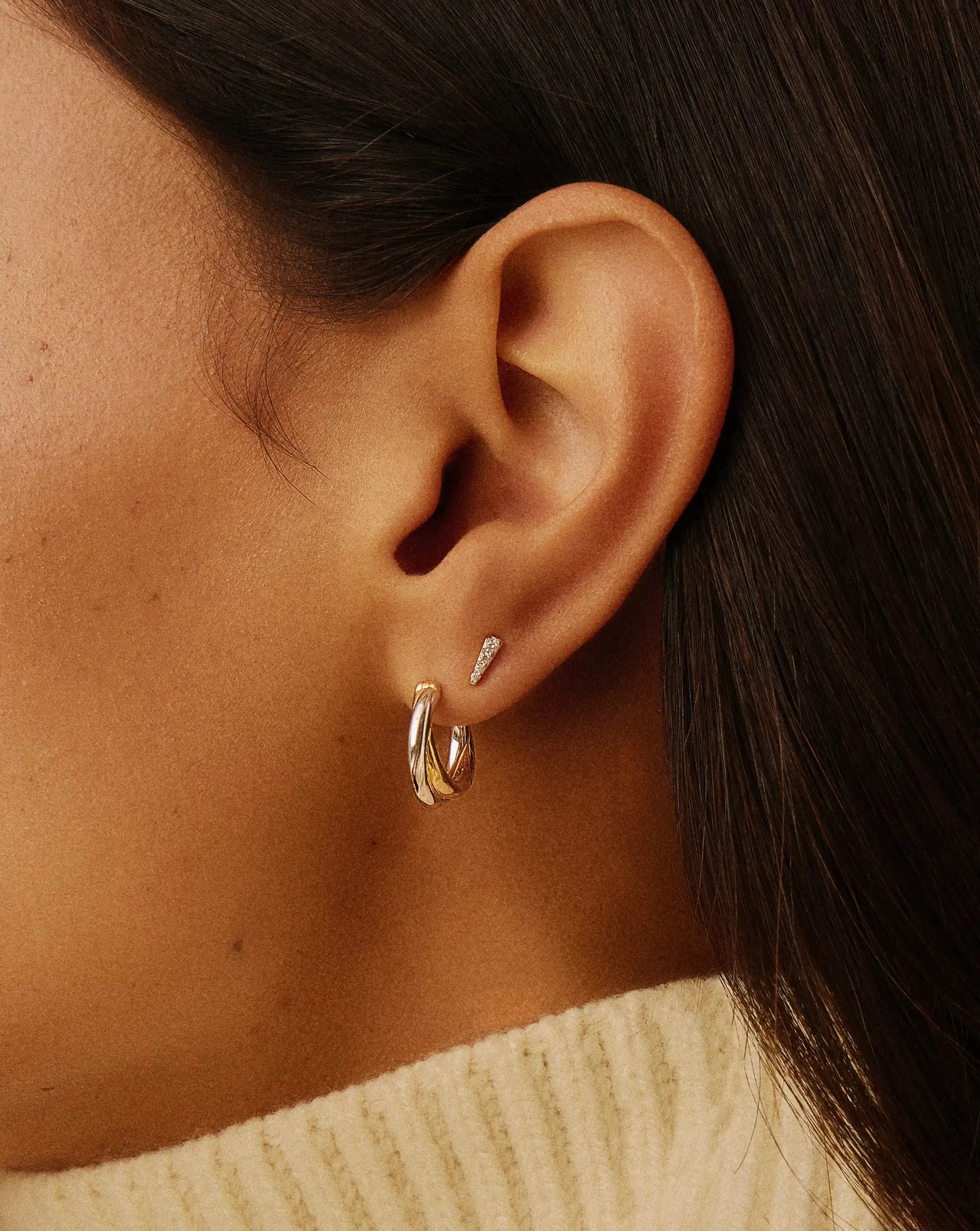 Celestial Pave Spike Stud Earrings | Gold/Cubic Zirconia Earrings Missoma