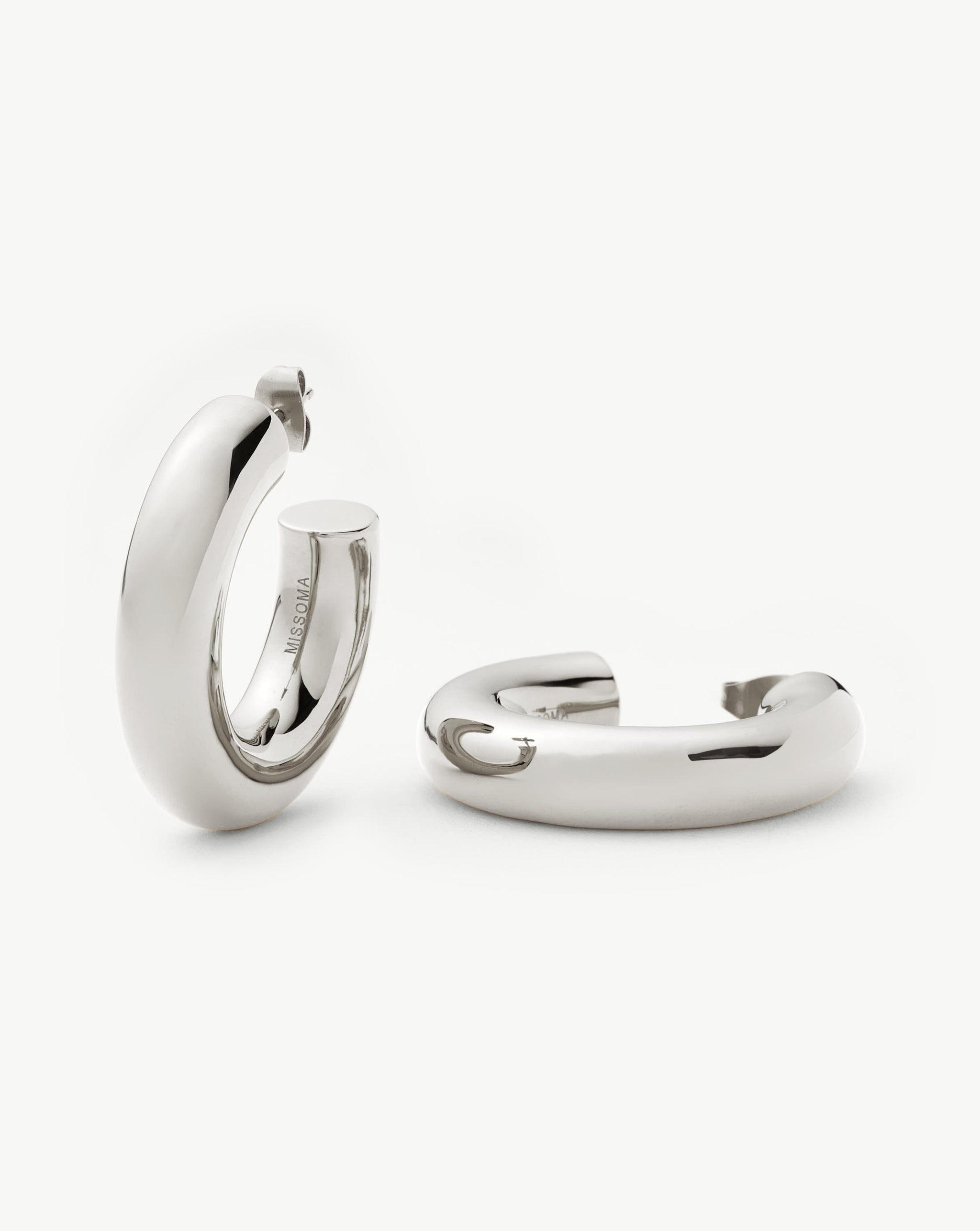 Chubby Large Hoop Earrings | Silver Plated Earrings Missoma