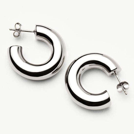 Chubby Medium Hoop Earrings | Sterling Silver Earrings Missoma