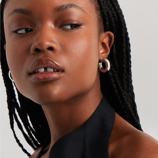 Chubby Medium Hoop Earrings | Sterling Silver Earrings Missoma