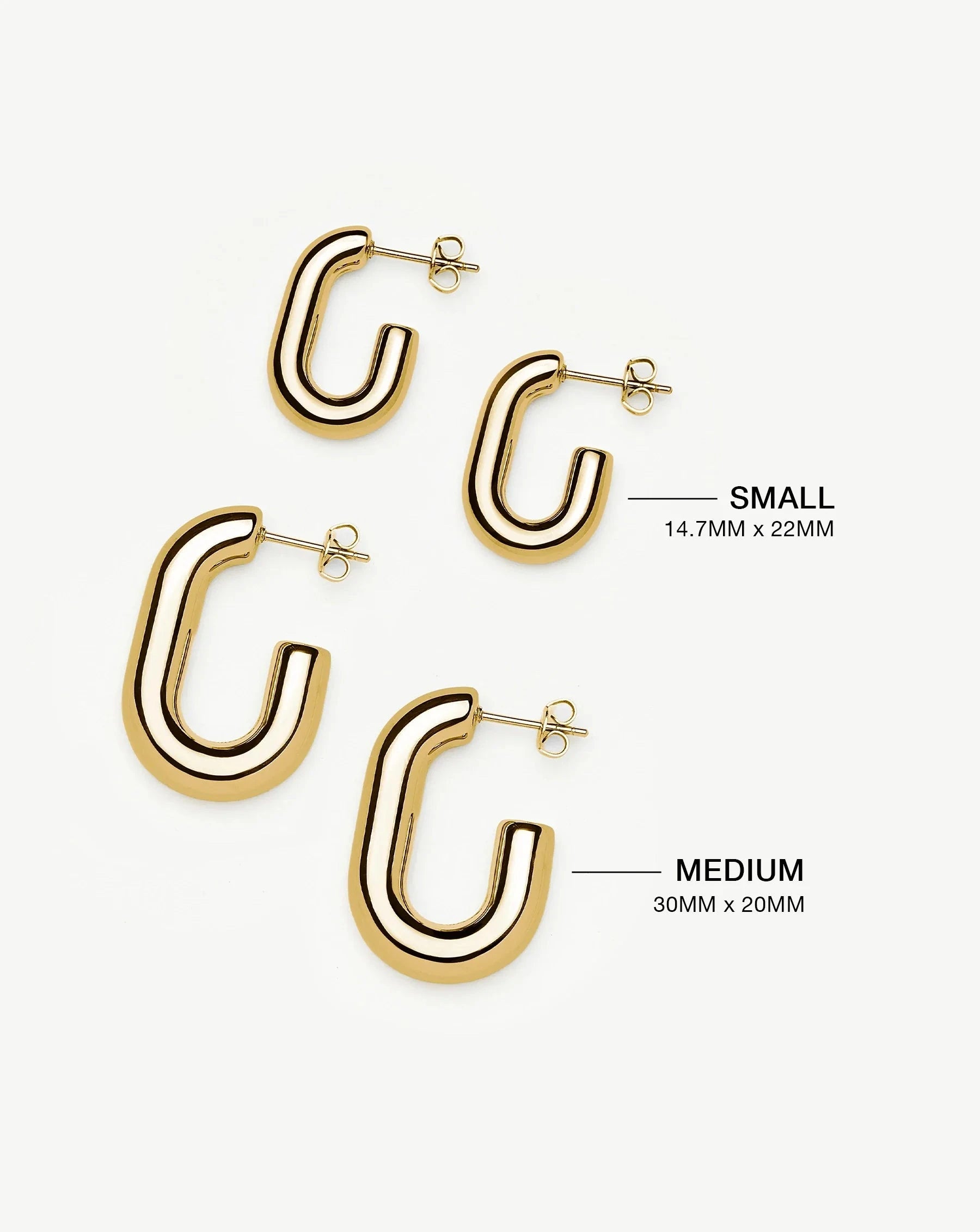 Chubby Oval Small Hoop Earrings | 18ct Gold Plated Earrings Missoma