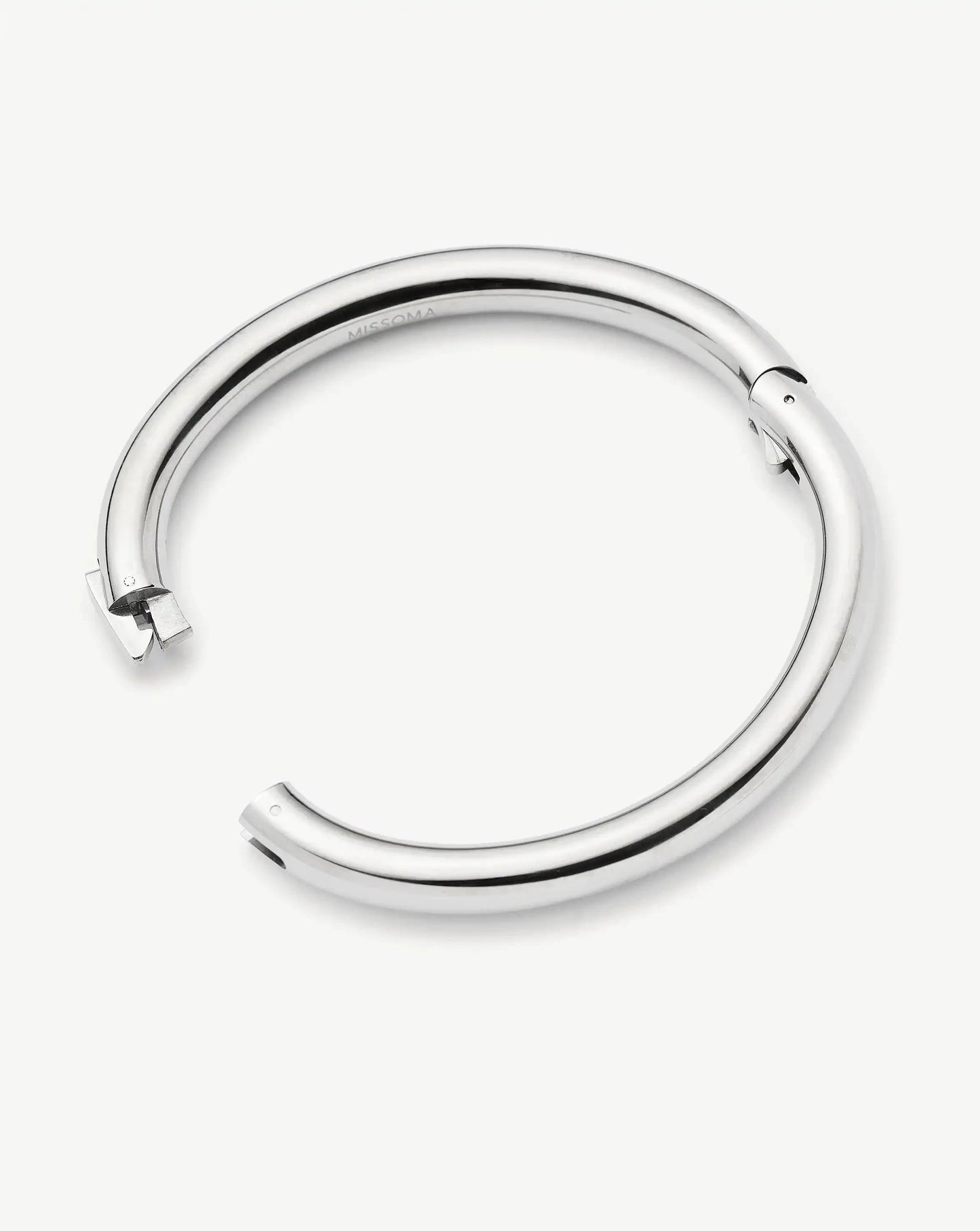 Chunky Round Hinged Bangle | Platinum Plated Bracelets Missoma