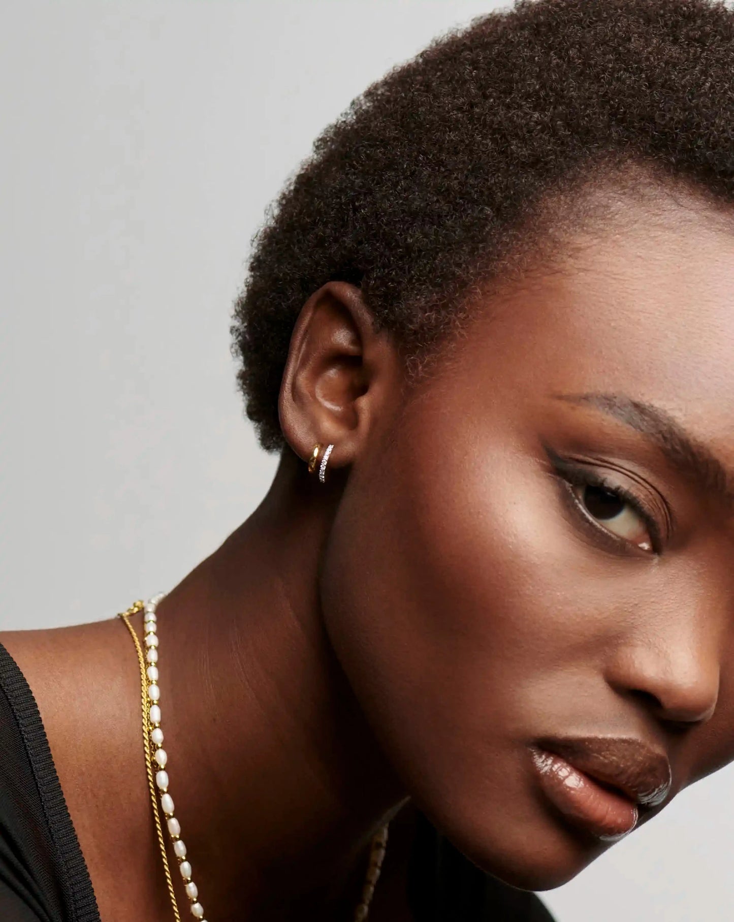 Classic Double Huggies | 18ct Gold Vermeil/Cubic Zirconia Earrings Missoma