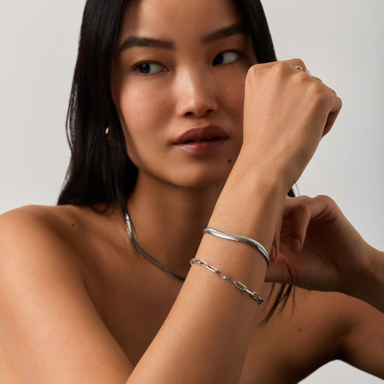 Classic Mini Paperclip Chain Bracelet | Silver Plated Bracelets Missoma