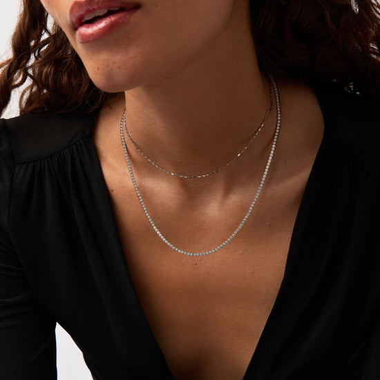 Classic Tennis Necklace | Sterling Silver Cubic Zirconia Necklaces Missoma