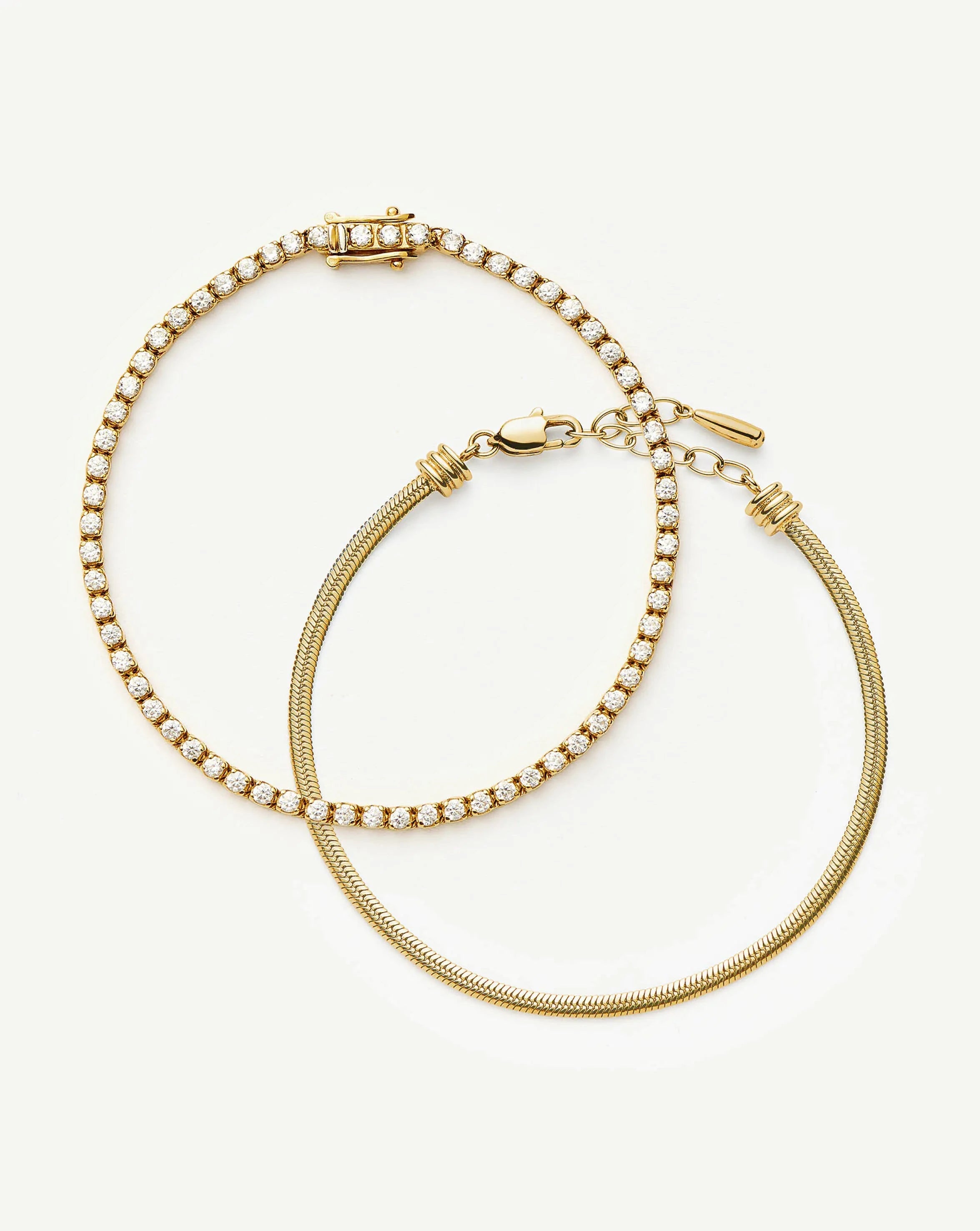 Classic Tennis & Snake Chain Bracelet Set | Missoma UK