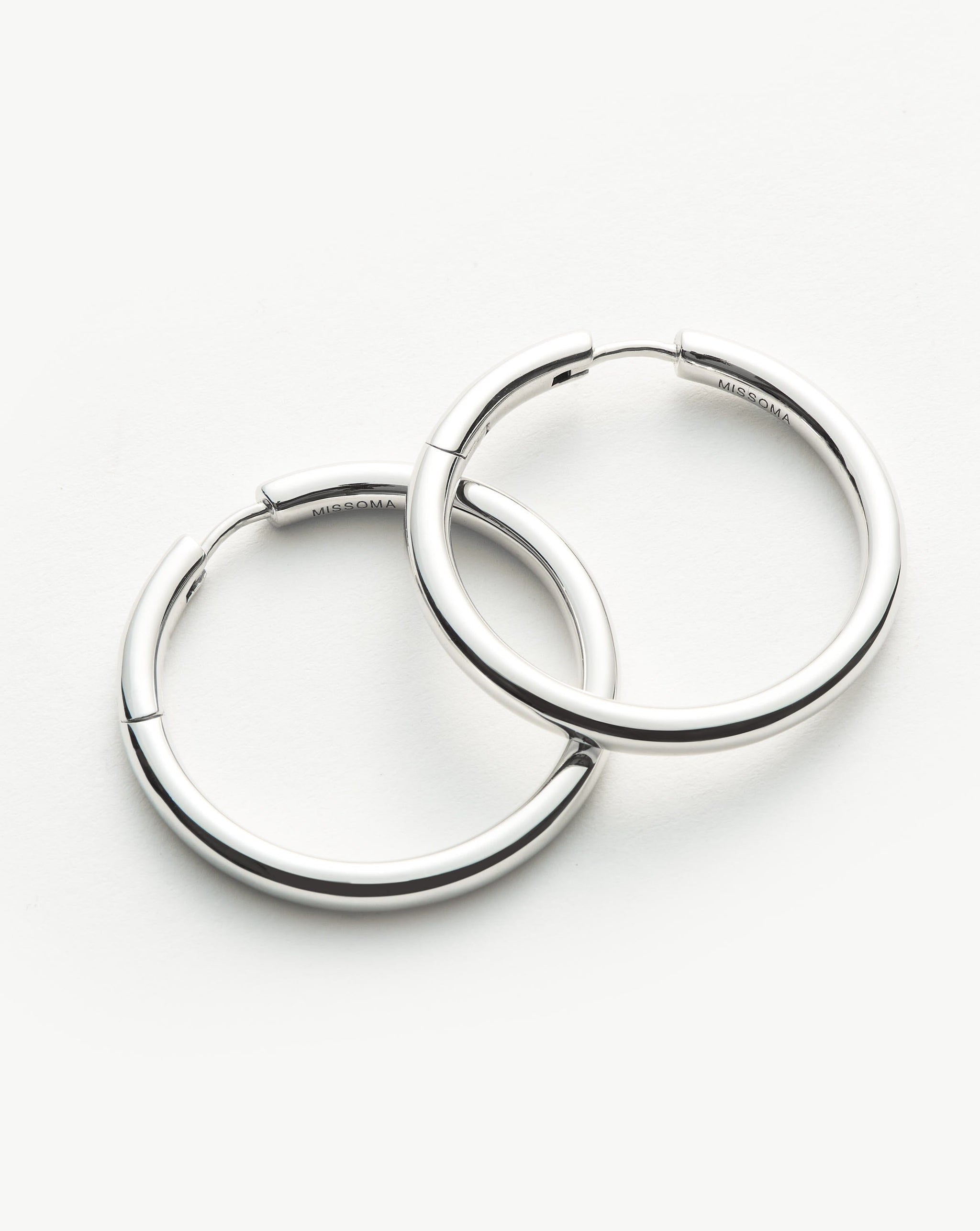 Classic Tunnel Large Hoop Earrings | Silver Plated Earrings Missoma