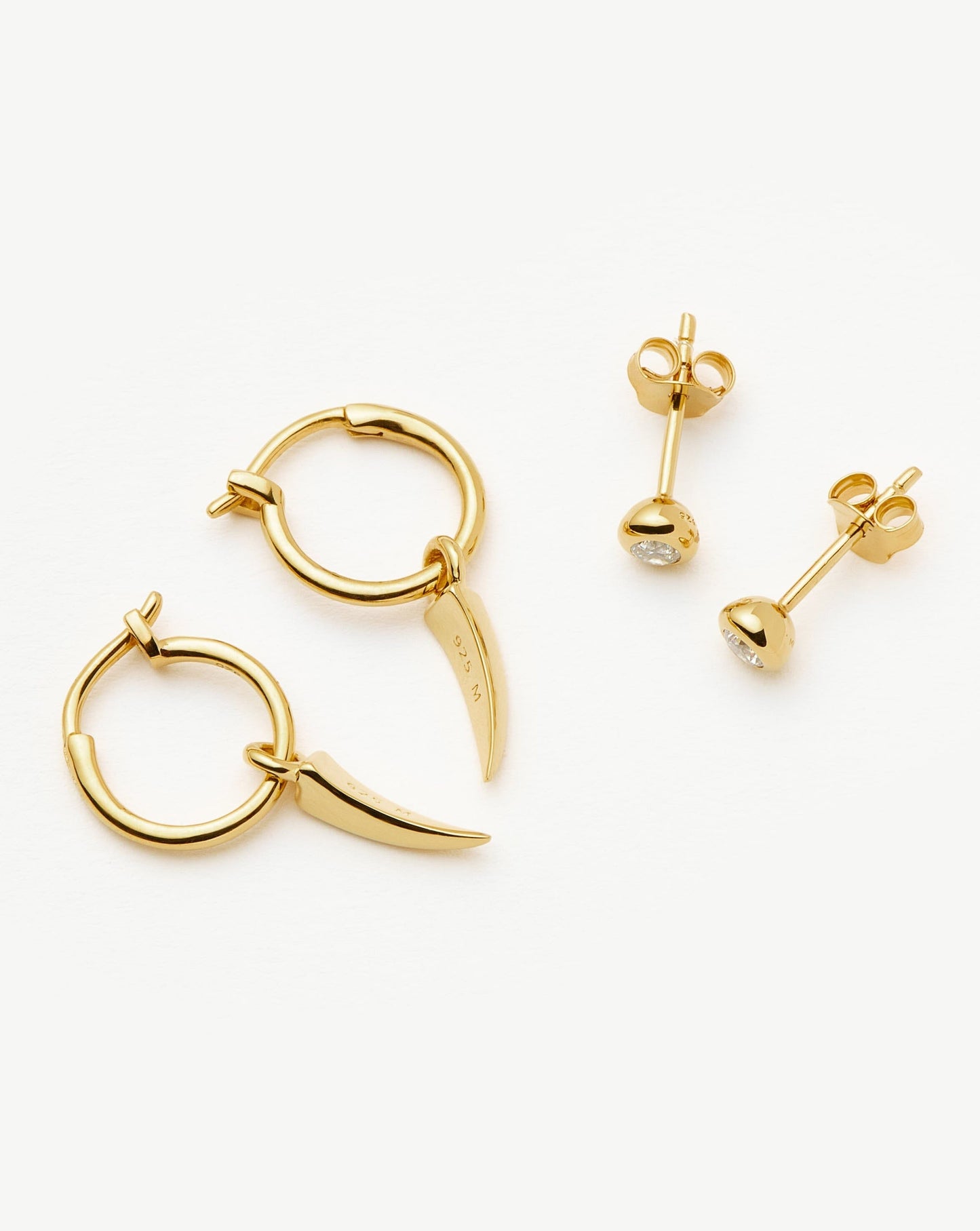 Claw Hoop & Stud Earring Set | 18ct Gold Vermeil Layering Sets Missoma