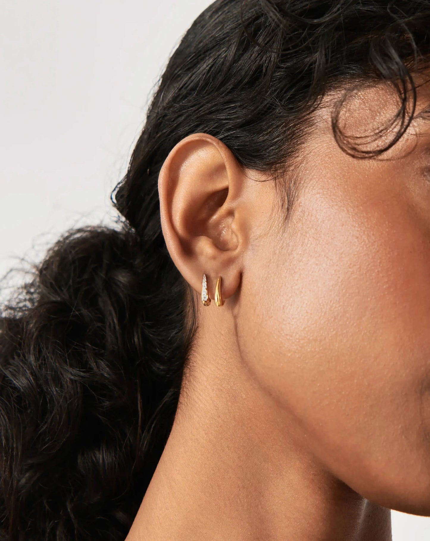 Claw Pave Huggies Earring Set | Gold/Cubic Zirconia Earrings Missoma
