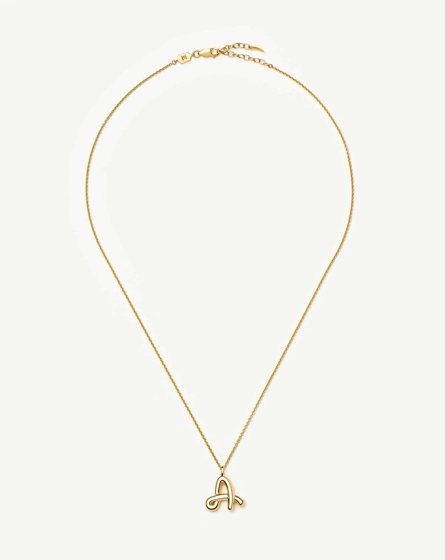 Curly Molten Initial Pendant Necklace - A | Gold Necklaces Missoma