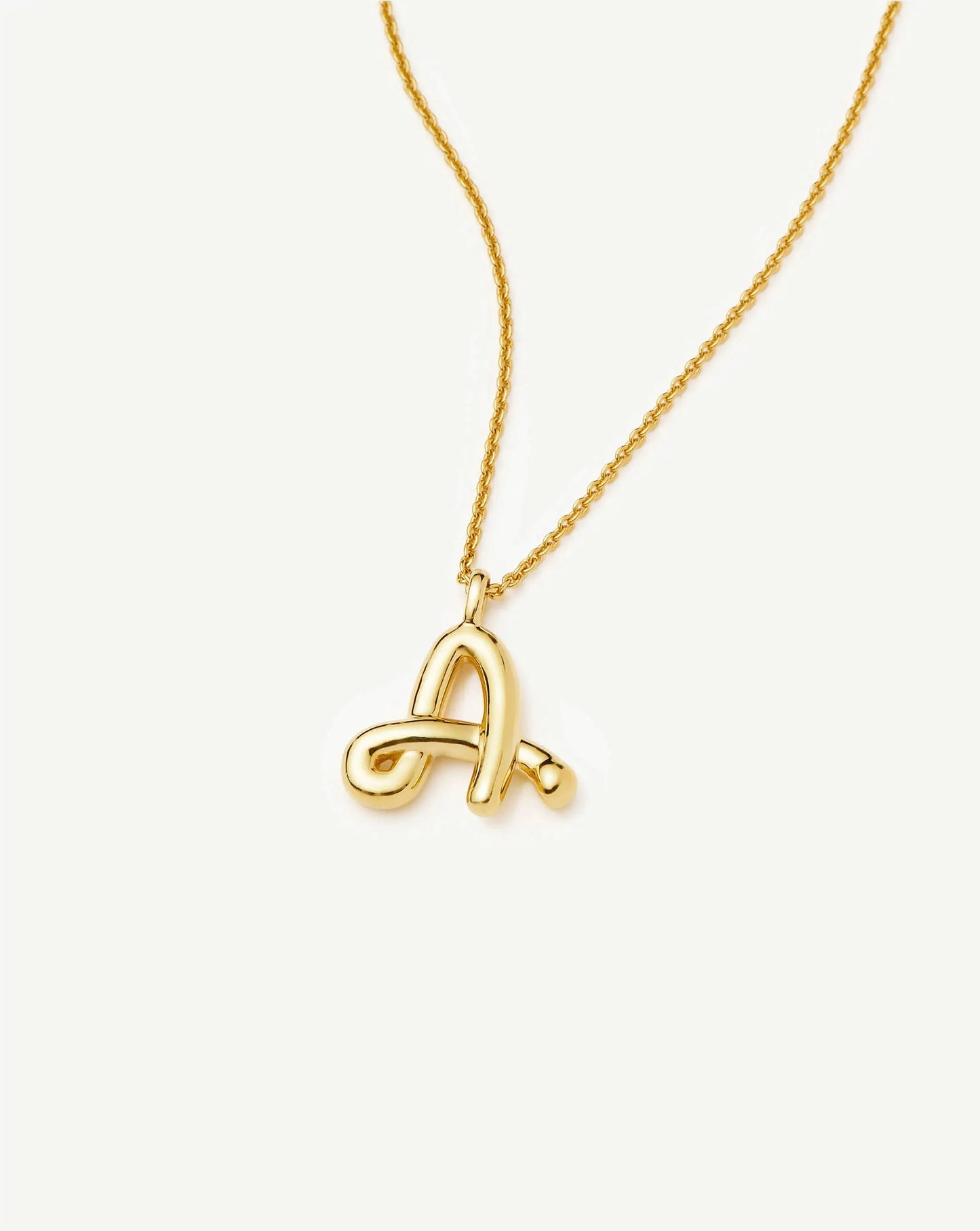 Curly Molten Initial Pendant Necklace - A | Gold Necklaces Missoma