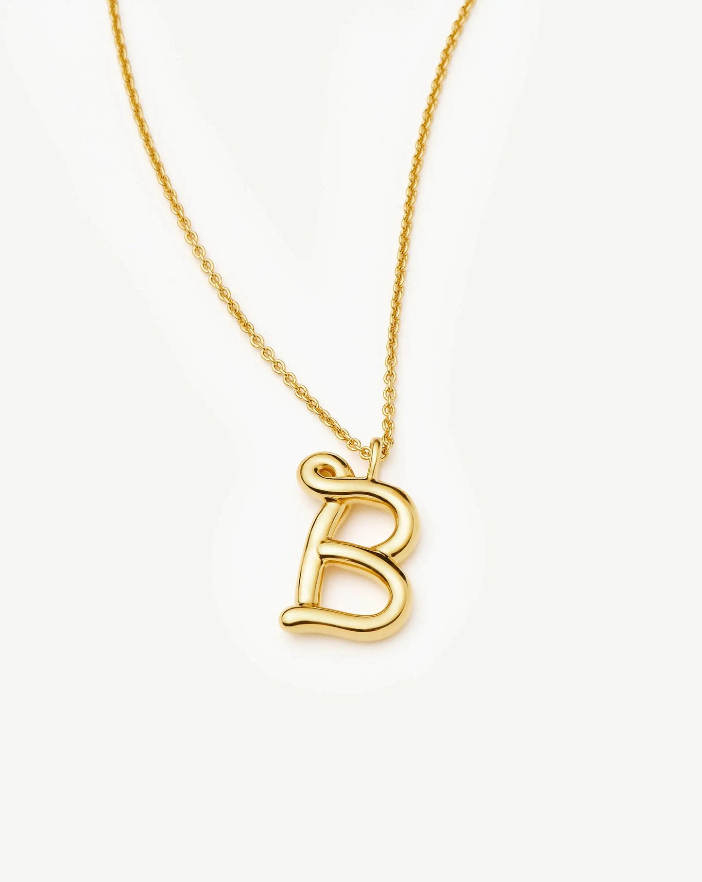 Curly Molten Initial Pendant Necklace - B | 18ct Gold Vermeil Necklaces Missoma
