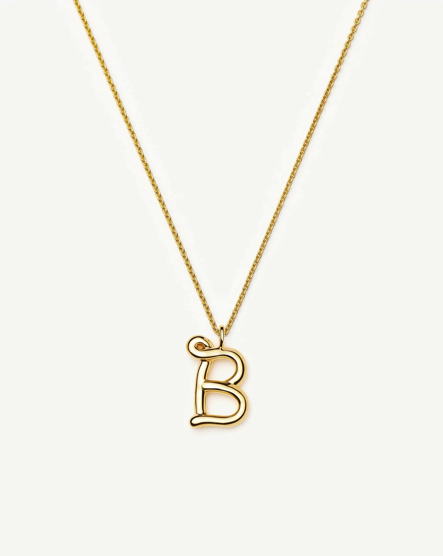 Curly Molten Initial Pendant Necklace - B | 18ct Gold Vermeil Necklaces Missoma