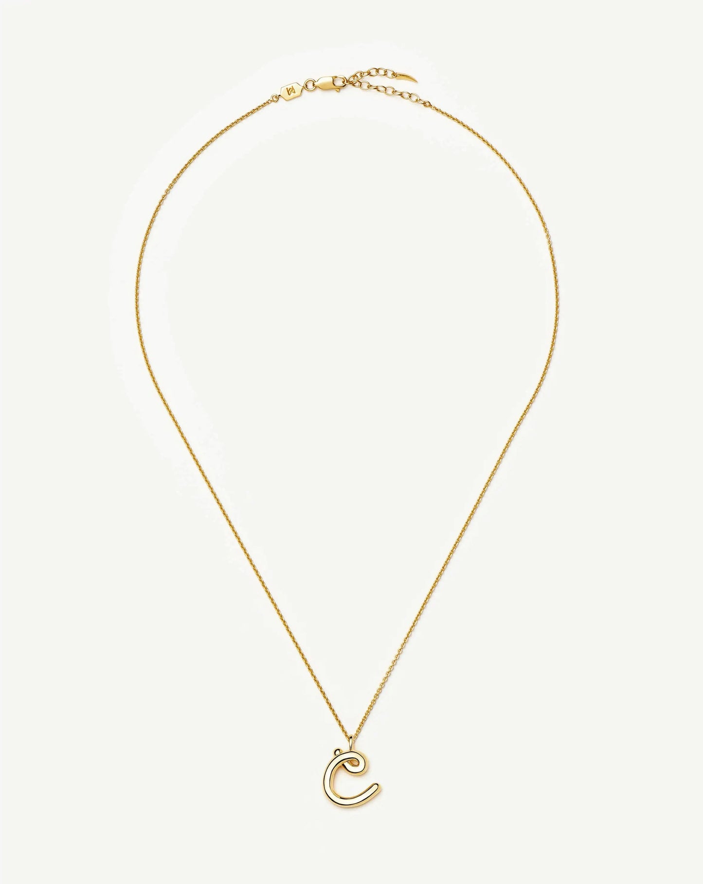 Curly Molten Initial Pendant Necklace - C | 18ct Gold Vermeil Necklaces Missoma