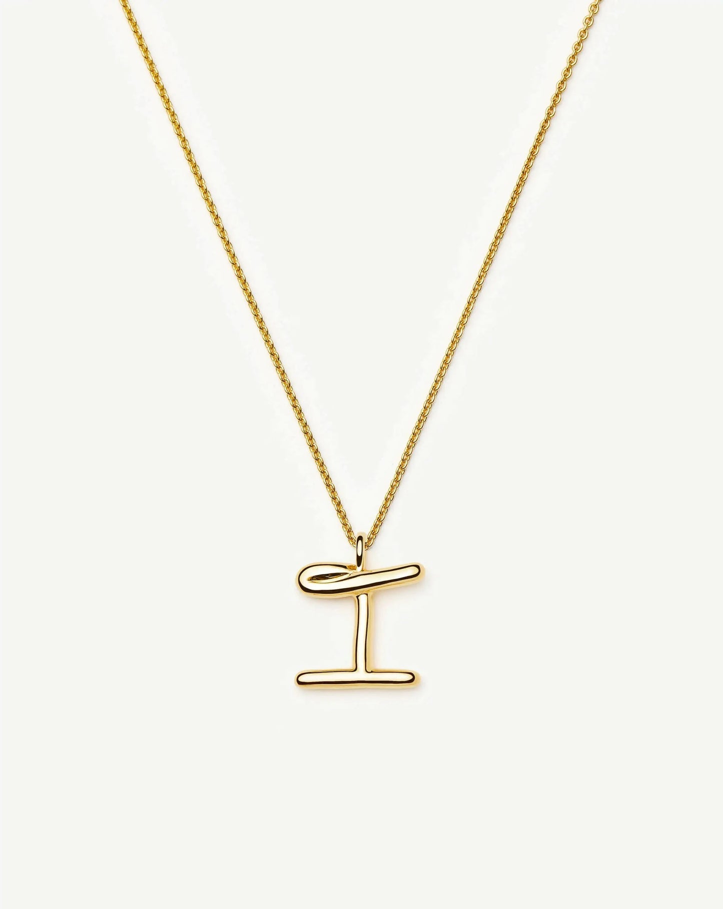 Curly Molten Initial Pendant Necklace - I | 18ct Gold Vermeil Necklaces Missoma
