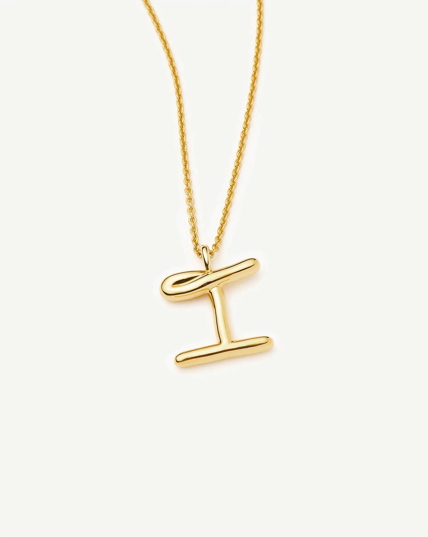 Curly Molten Initial Pendant Necklace - I | 18ct Gold Vermeil Necklaces Missoma