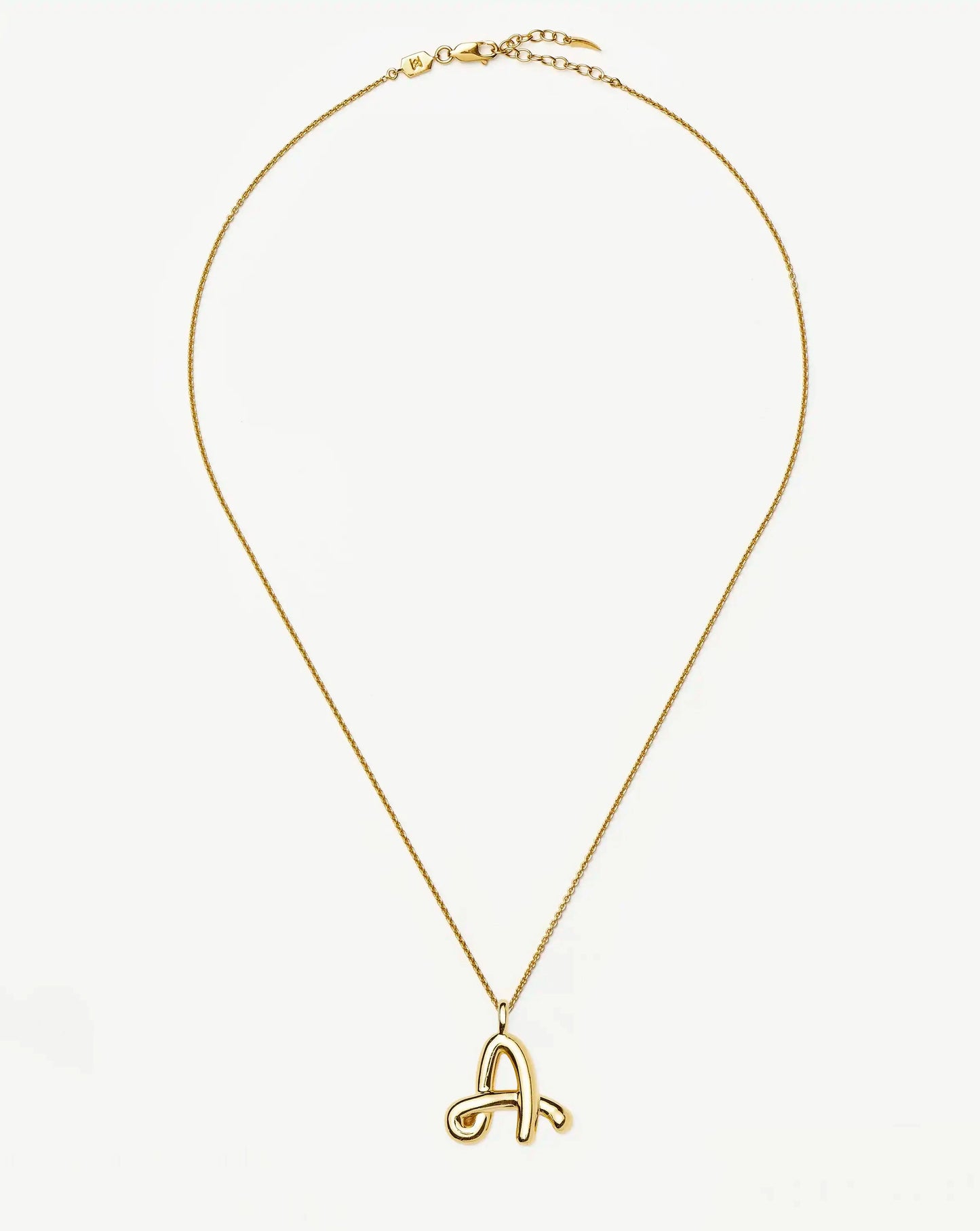 Curly Molten Initial Pendant Necklace - Initial A | 18ct Gold Vermeil Necklaces Missoma