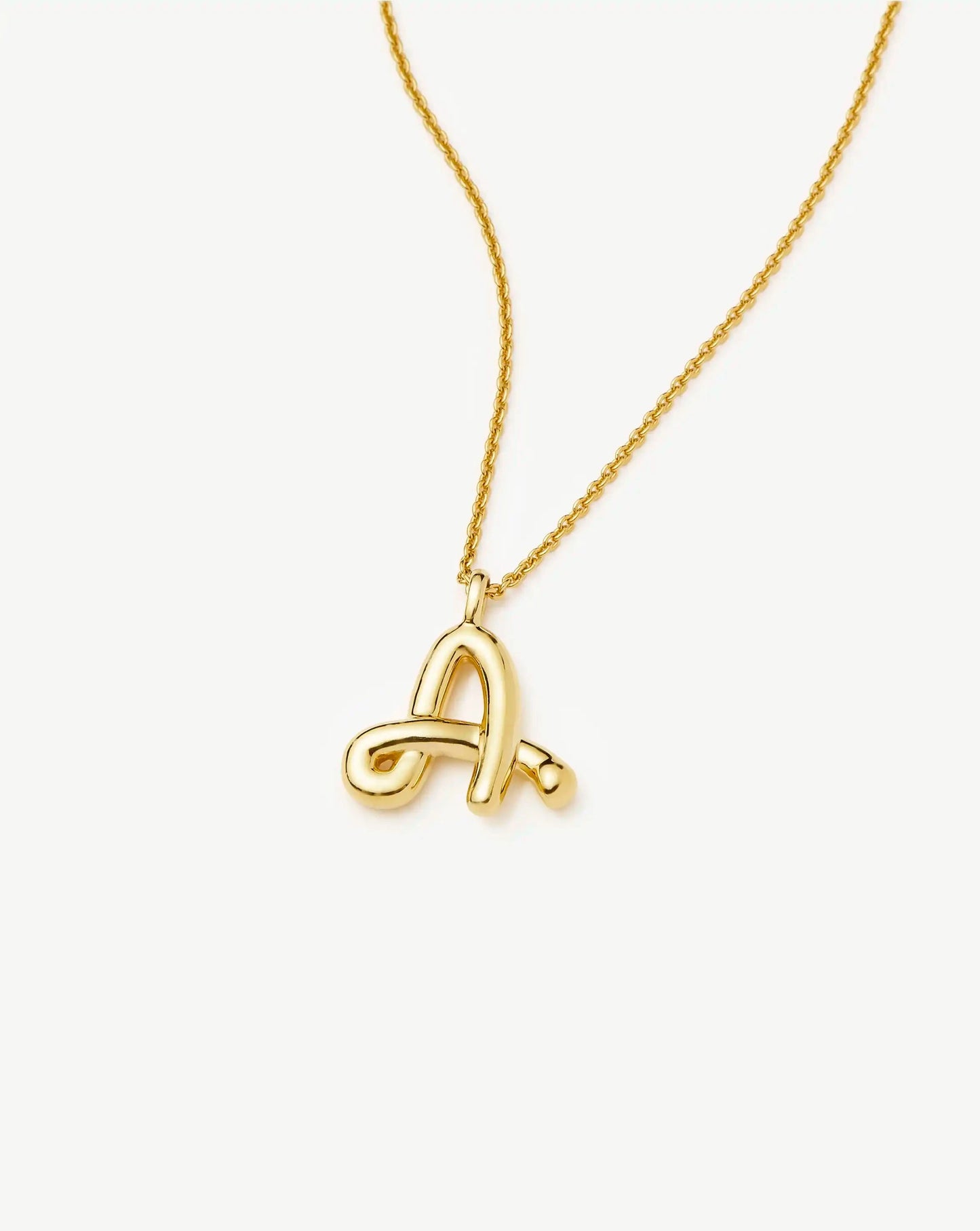 Curly Molten Initial Pendant Necklace - Initial A | 18ct Gold Vermeil Necklaces Missoma