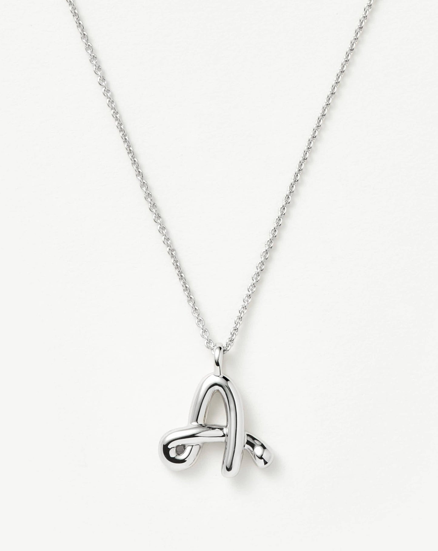 Curly Molten Initial Pendant Necklace - Initial A | Sterling Silver Necklaces Missoma