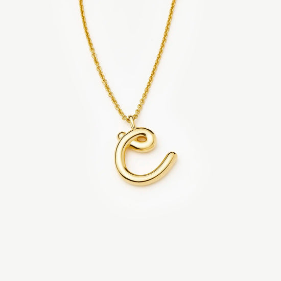 Curly Molten Initial Pendant Necklace - Initial C | 18ct Gold Vermeil Necklaces Missoma