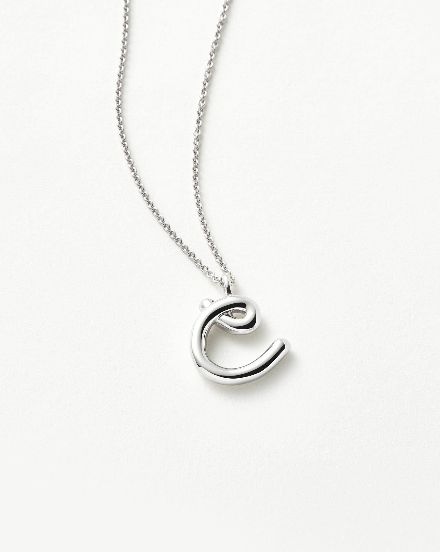 Curly Molten Initial Pendant Necklace - Initial C | Sterling Silver Necklaces Missoma