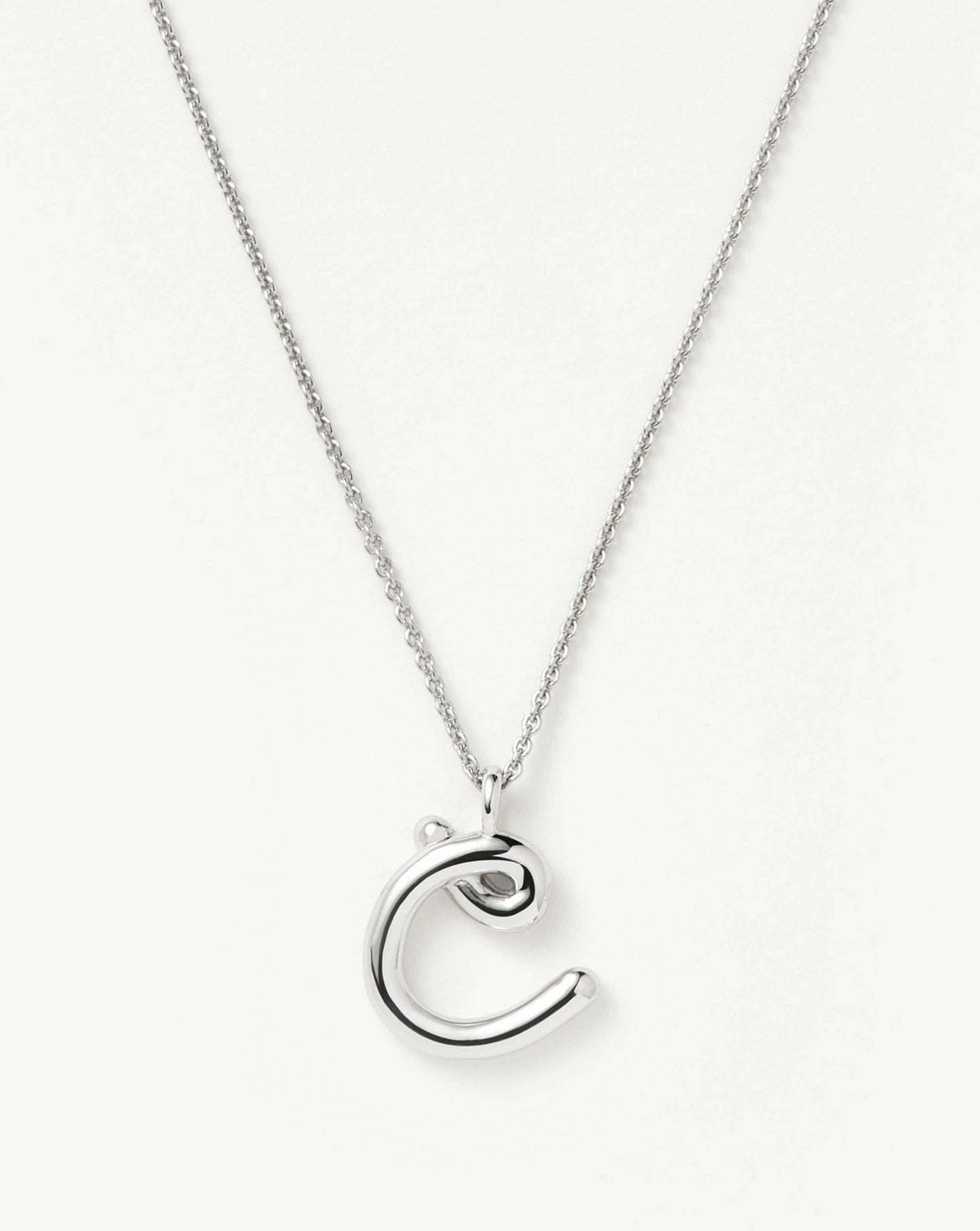 Curly Molten Initial Pendant Necklace - Initial C | Sterling Silver Necklaces Missoma