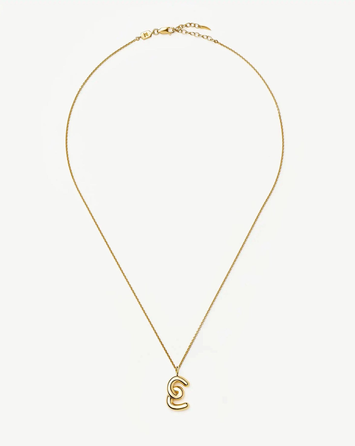 Curly Molten Initial Pendant Necklace - Initial E | 18ct Gold Vermeil Necklaces Missoma