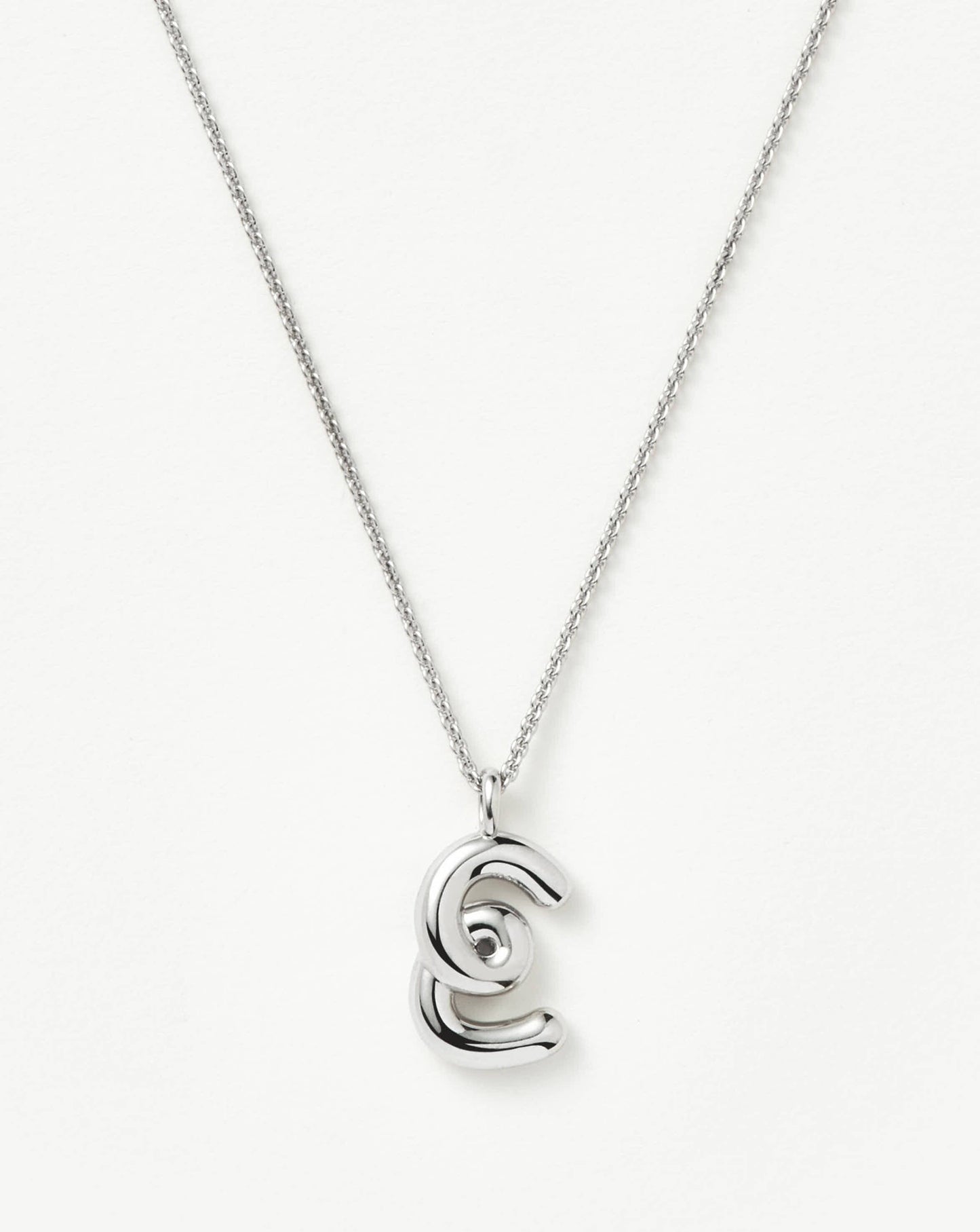 Curly Molten Initial Pendant Necklace - Initial E | Sterling Silver Necklaces Missoma
