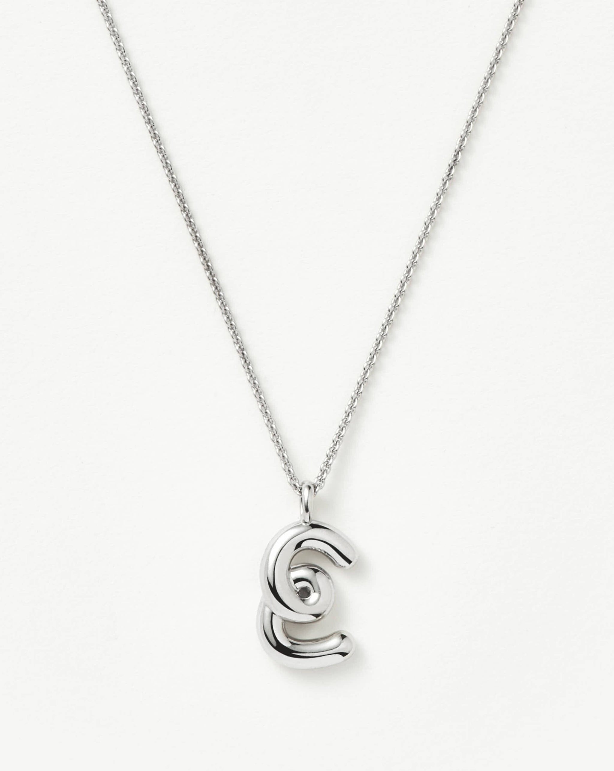 Curly Molten Initial Pendant Necklace - Initial E | Sterling Silver Necklaces Missoma