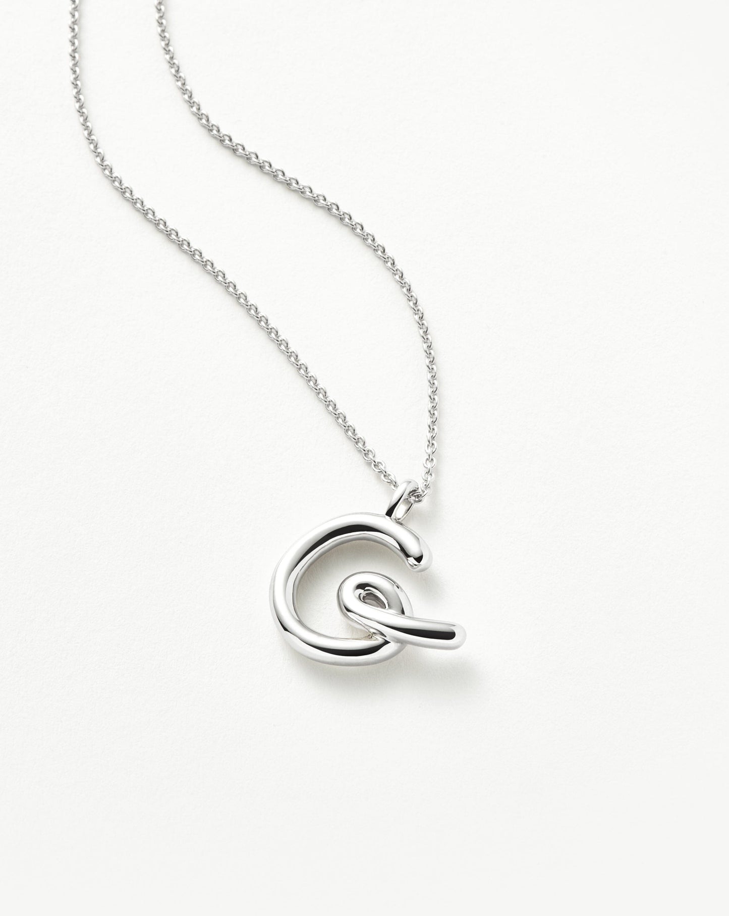 Curly Molten Initial Pendant Necklace - Initial G | Sterling Silver Necklaces Missoma