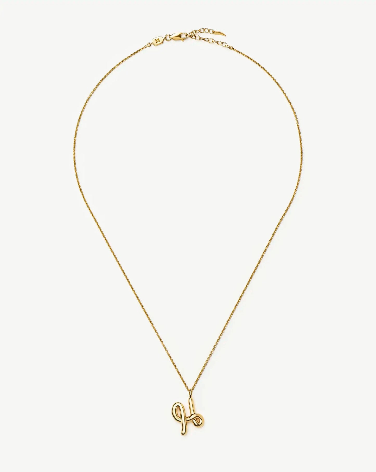 Curly Molten Initial Pendant Necklace - Initial H | 18ct Gold Vermeil Necklaces Missoma