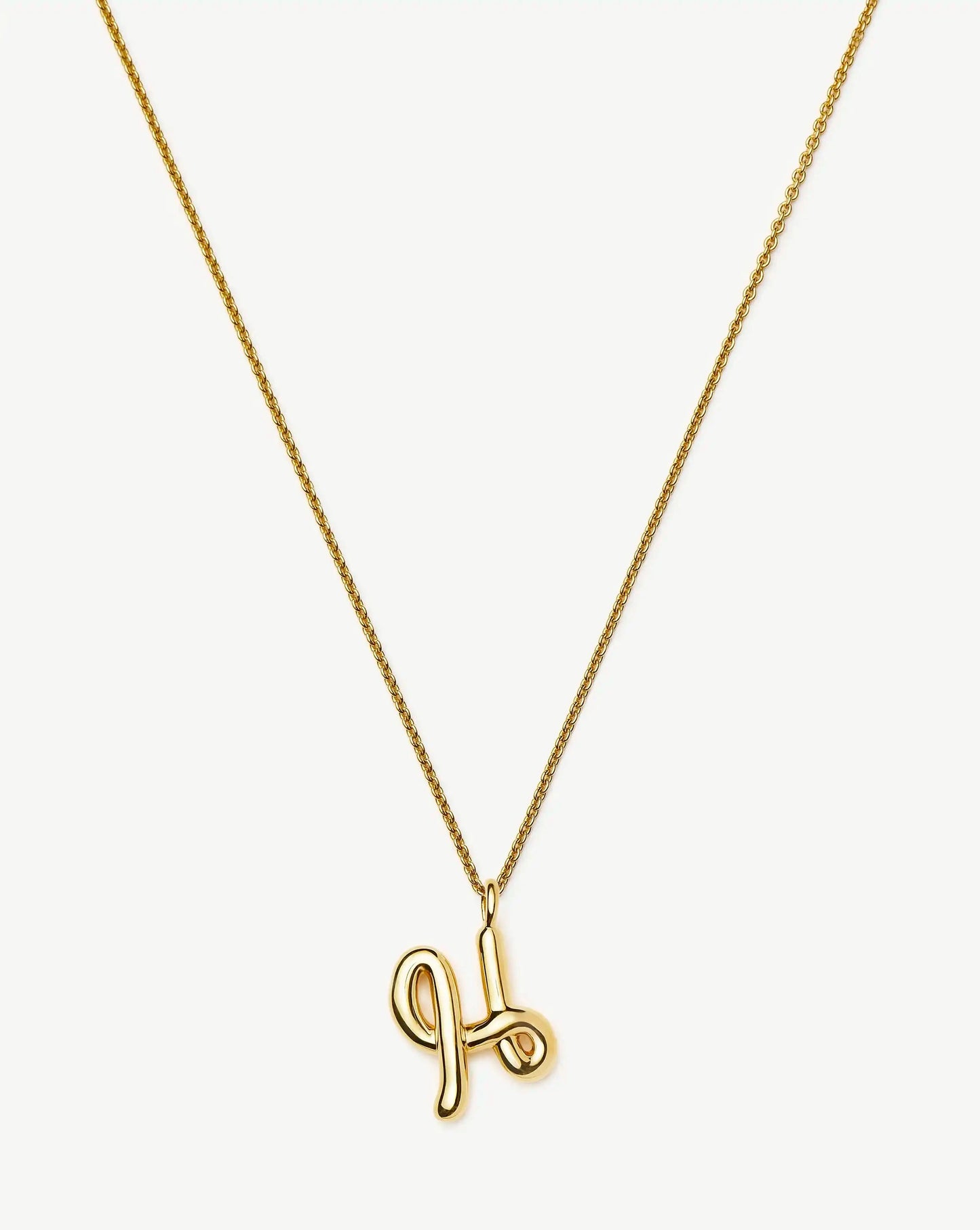 Curly Molten Initial Pendant Necklace - Initial H | 18ct Gold Vermeil Necklaces Missoma