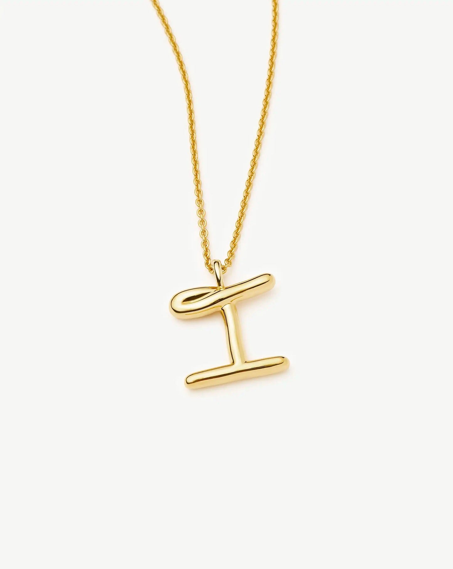 Curly Molten Initial Pendant Necklace - Initial I | 18ct Gold Vermeil Necklaces Missoma