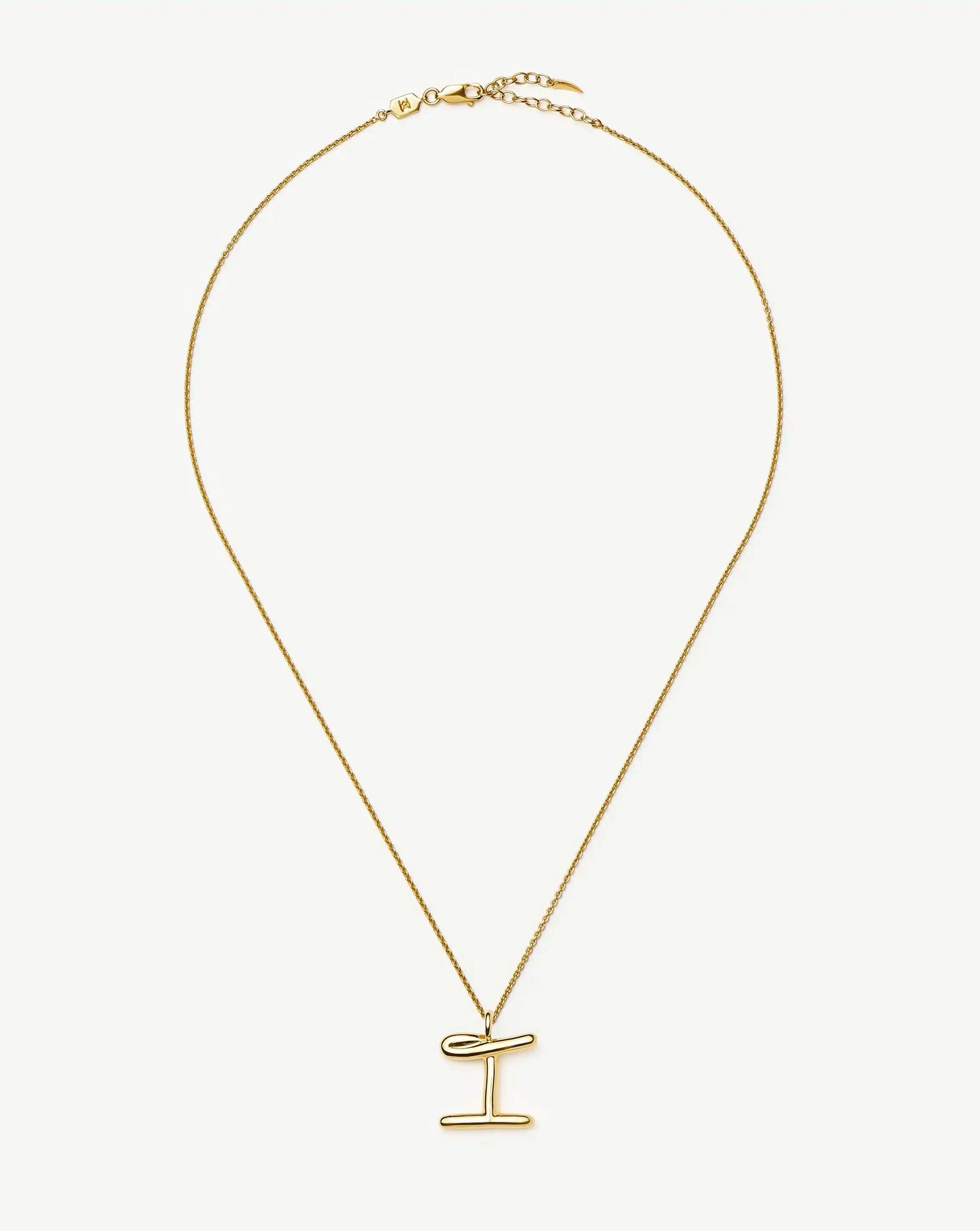 Curly Molten Initial Pendant Necklace - Initial I | 18ct Gold Vermeil Necklaces Missoma