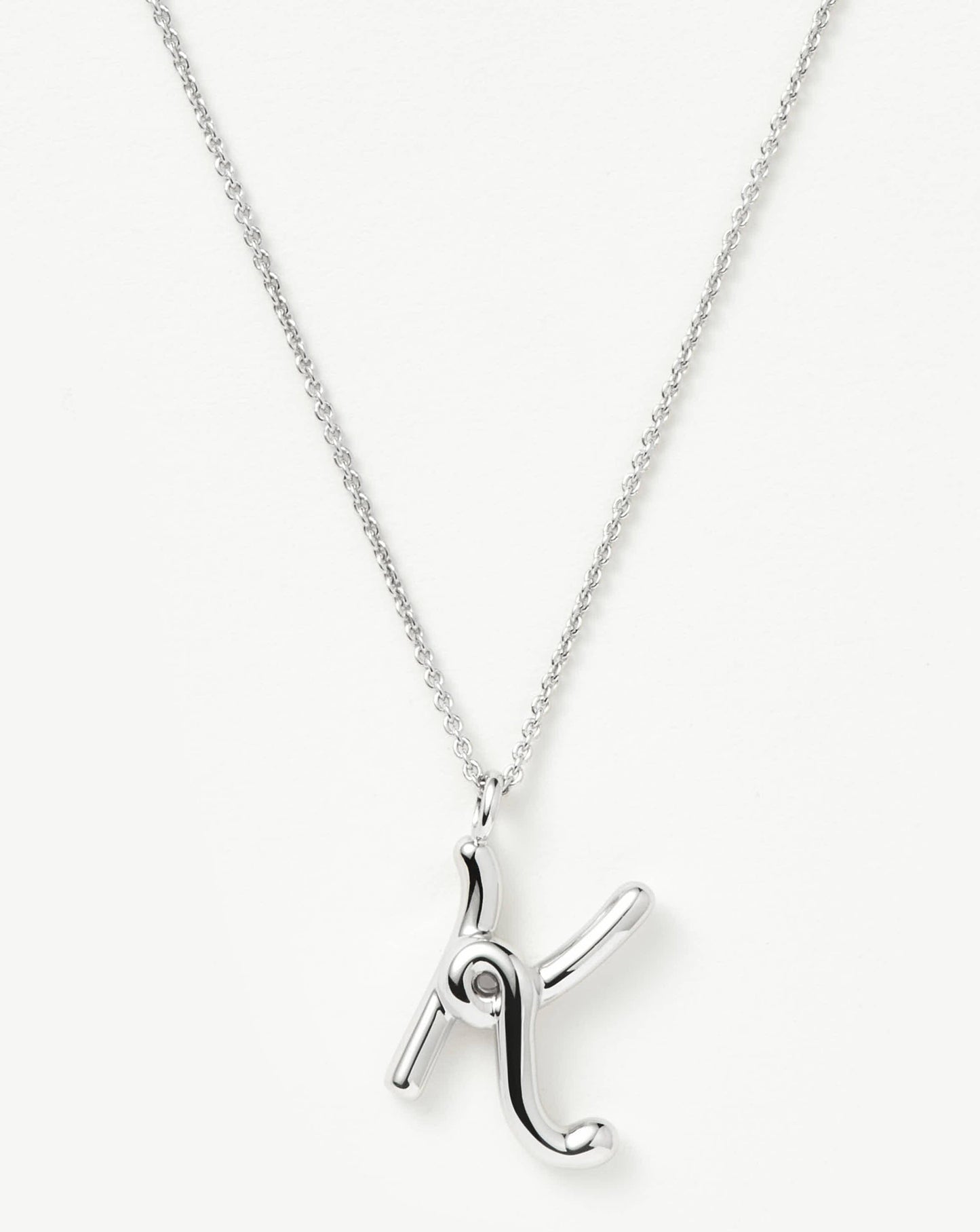 Curly Molten Initial Pendant Necklace - Initial K | Sterling Silver Necklaces Missoma