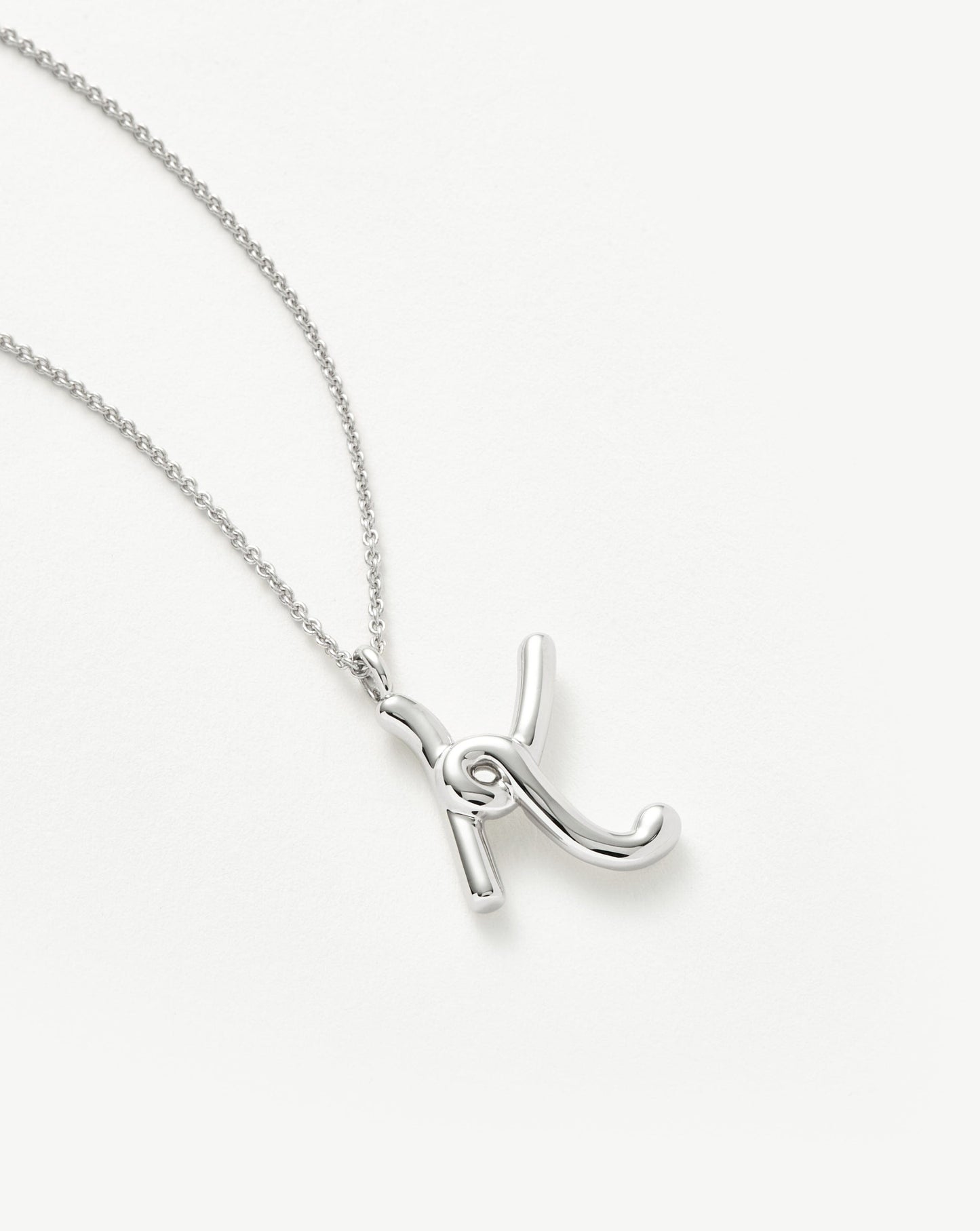 Curly Molten Initial Pendant Necklace - Initial K | Sterling Silver Necklaces Missoma