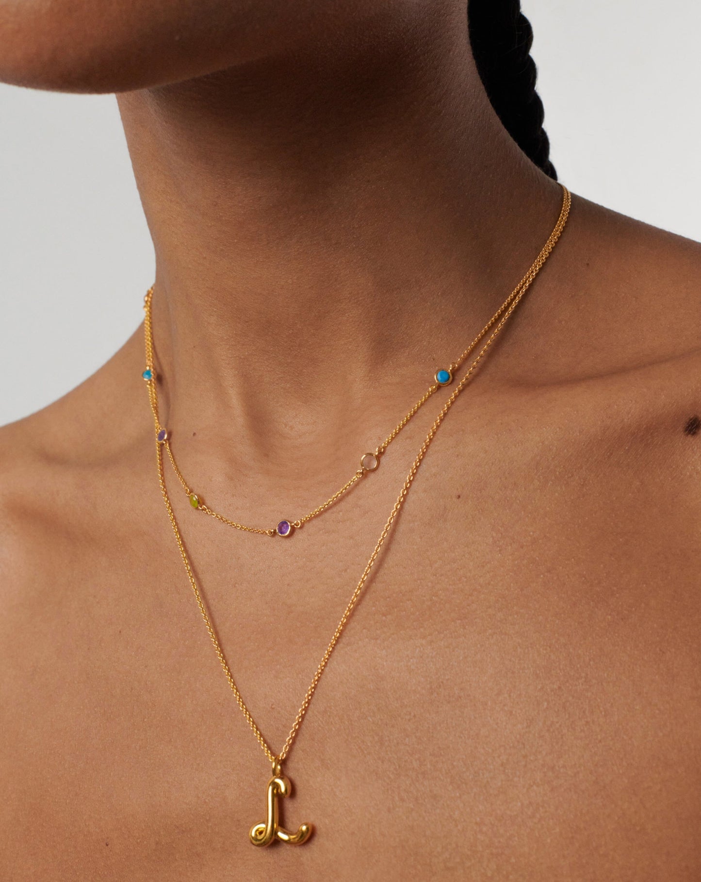 Curly Molten Initial Pendant Necklace - Initial L | 18ct Gold Plated Vermeil Necklaces Missoma